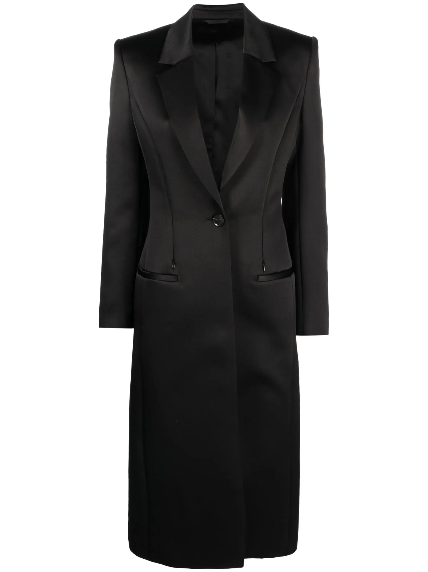 single-breasted mid-length coat