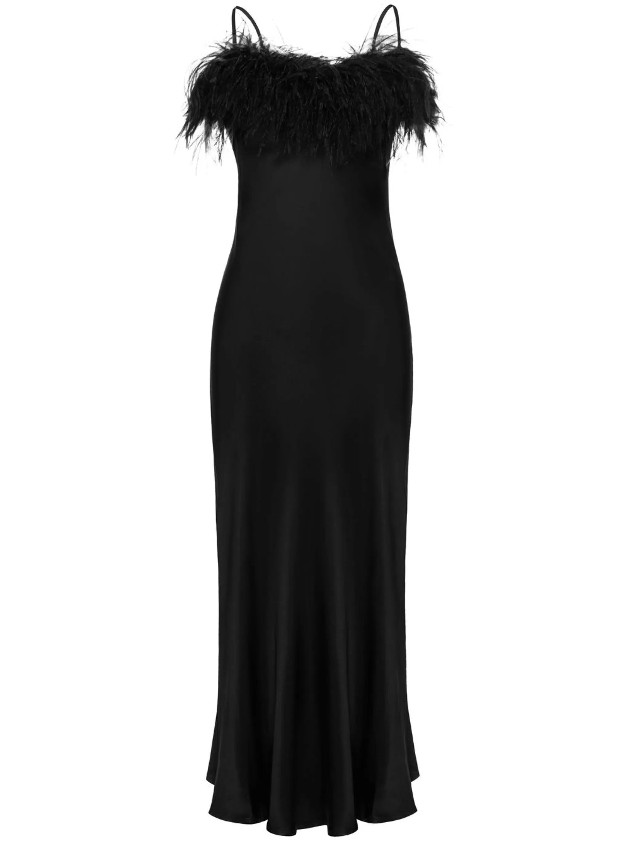 Boheme feather-trim sleep dress