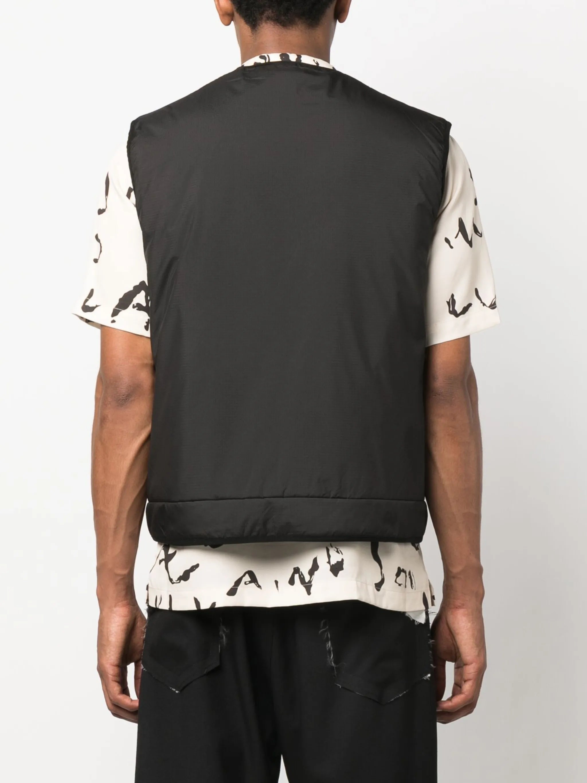 Clay logo-print padded vest