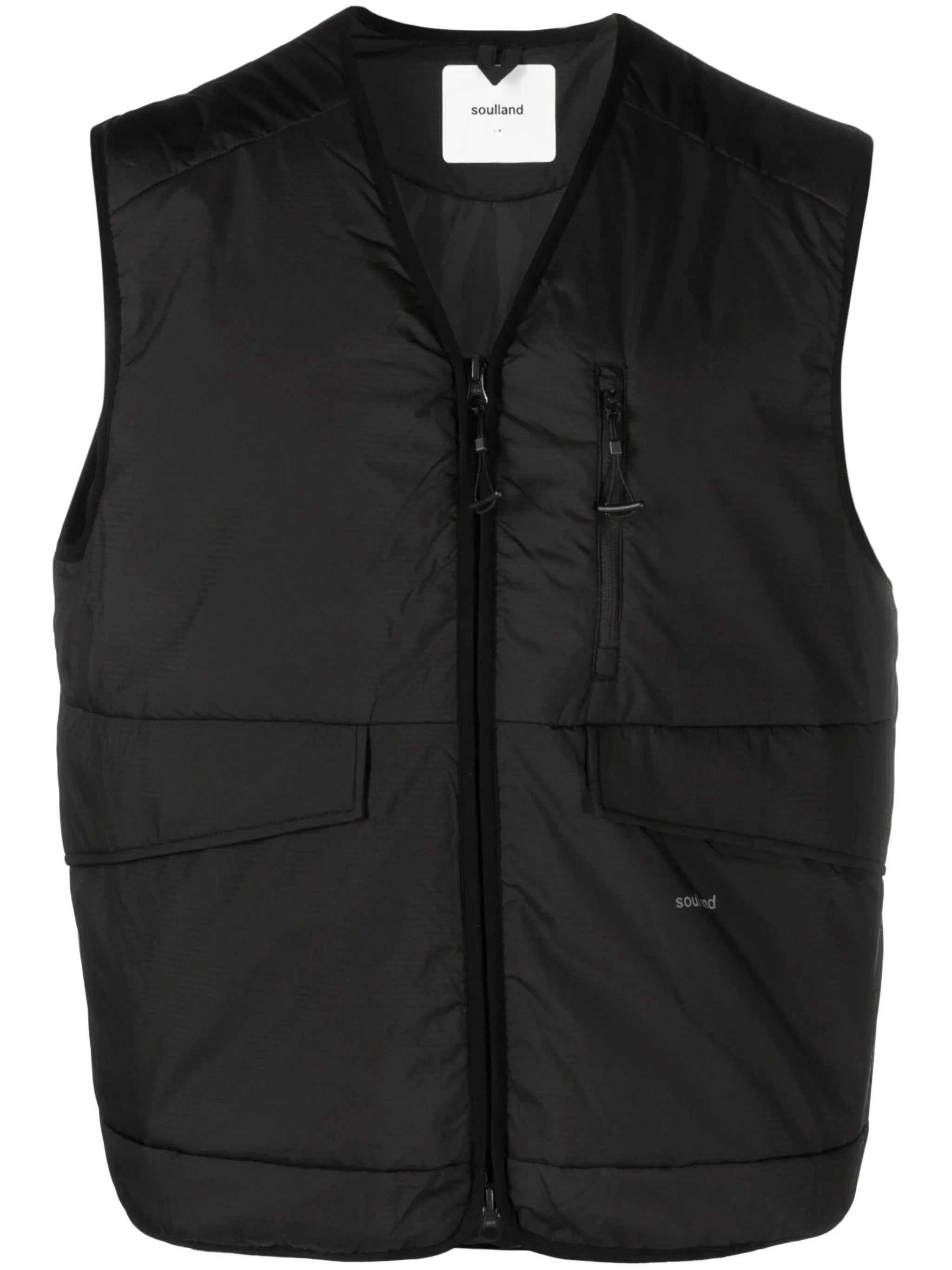 Clay logo-print padded vest