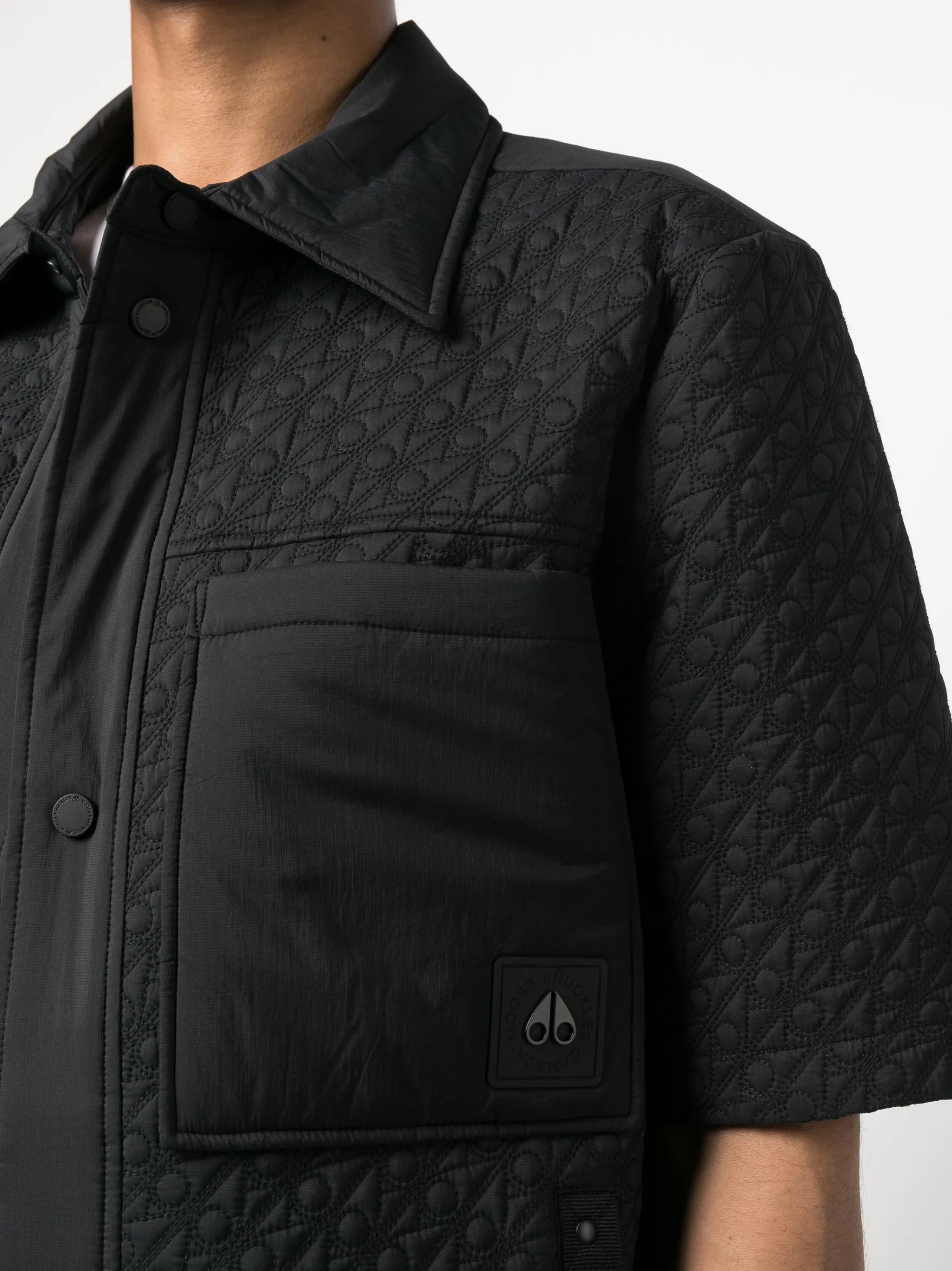 logo-quilted short-sleeve shirt