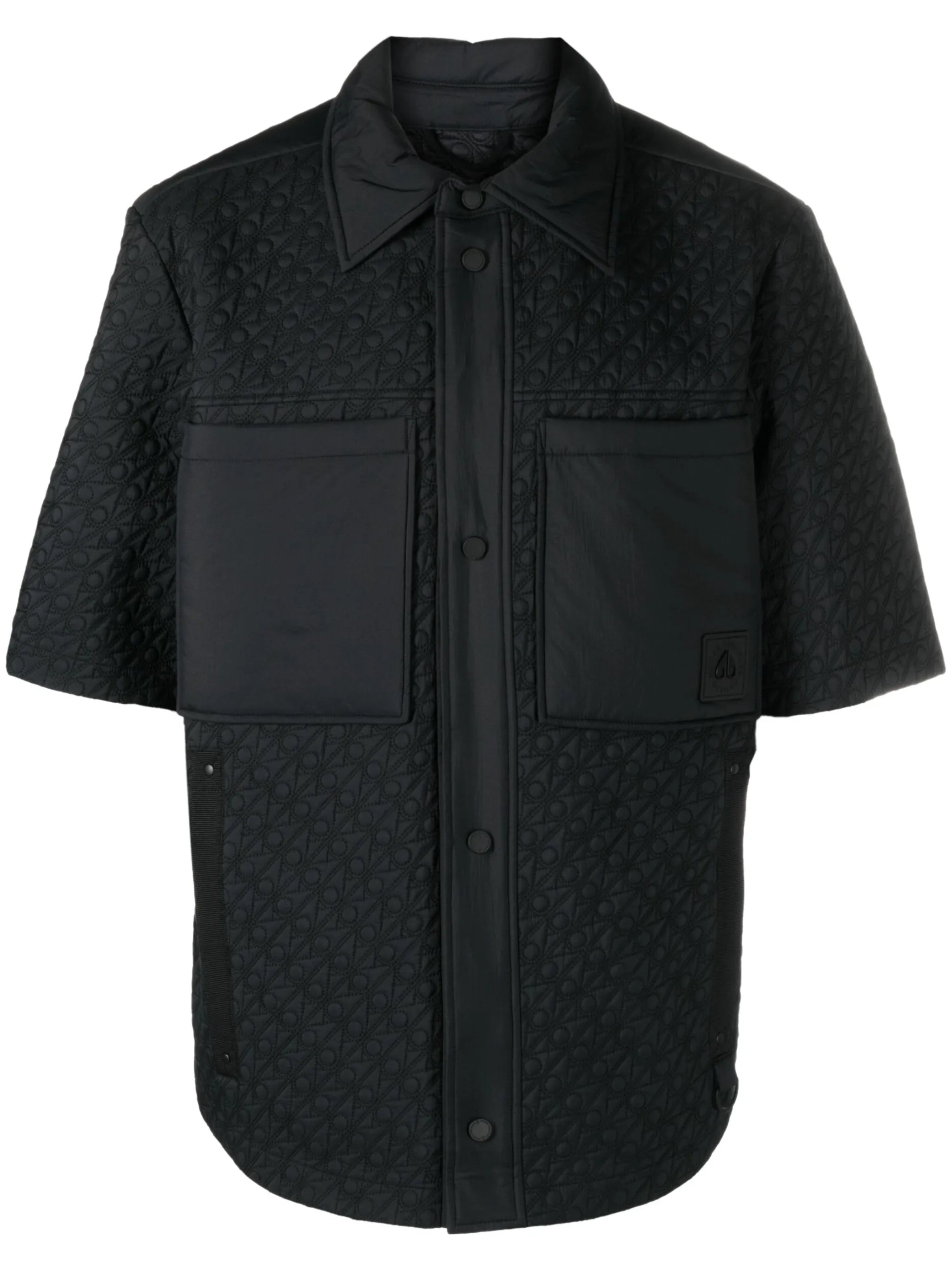 logo-quilted short-sleeve shirt