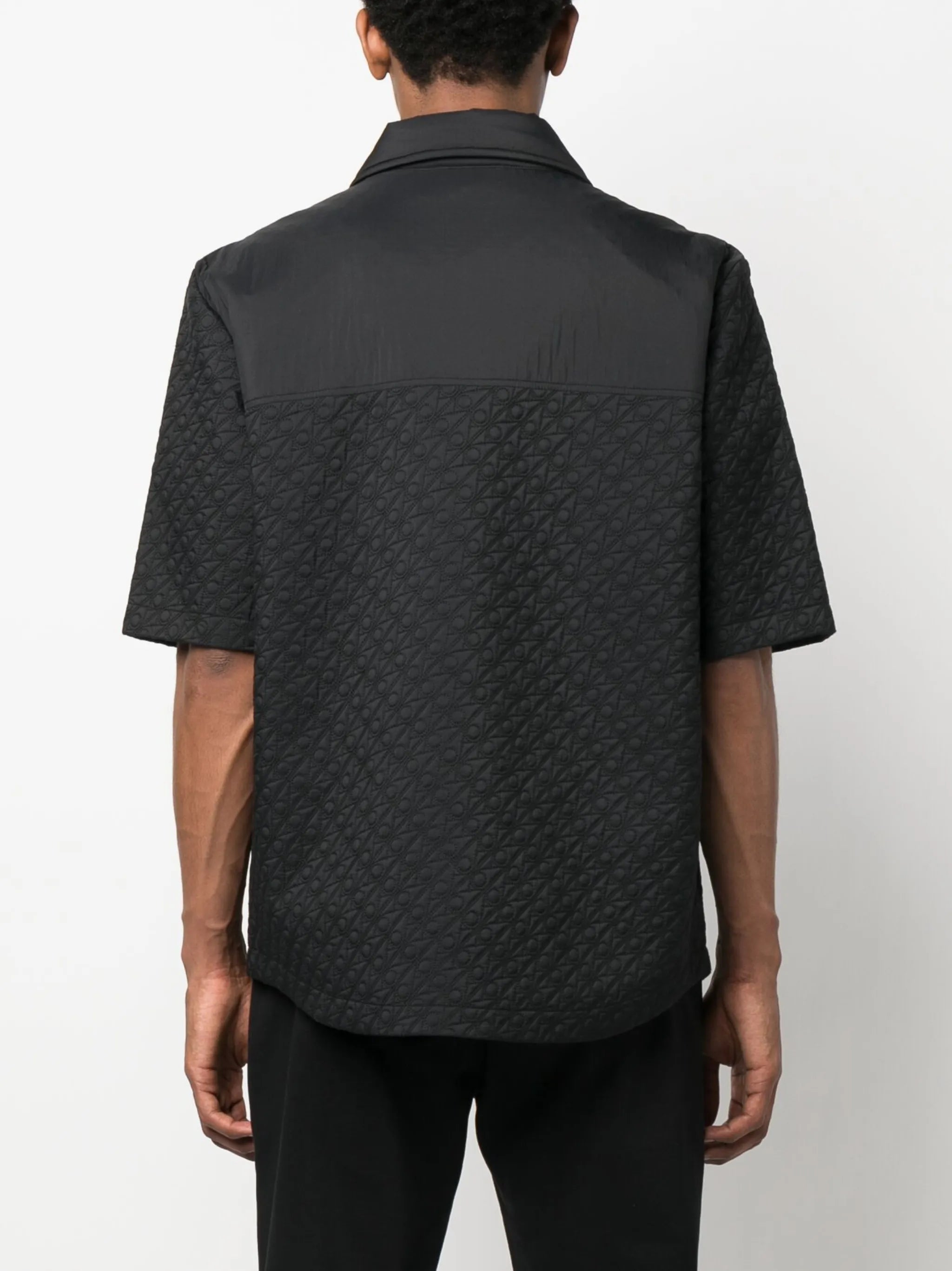 logo-quilted short-sleeve shirt