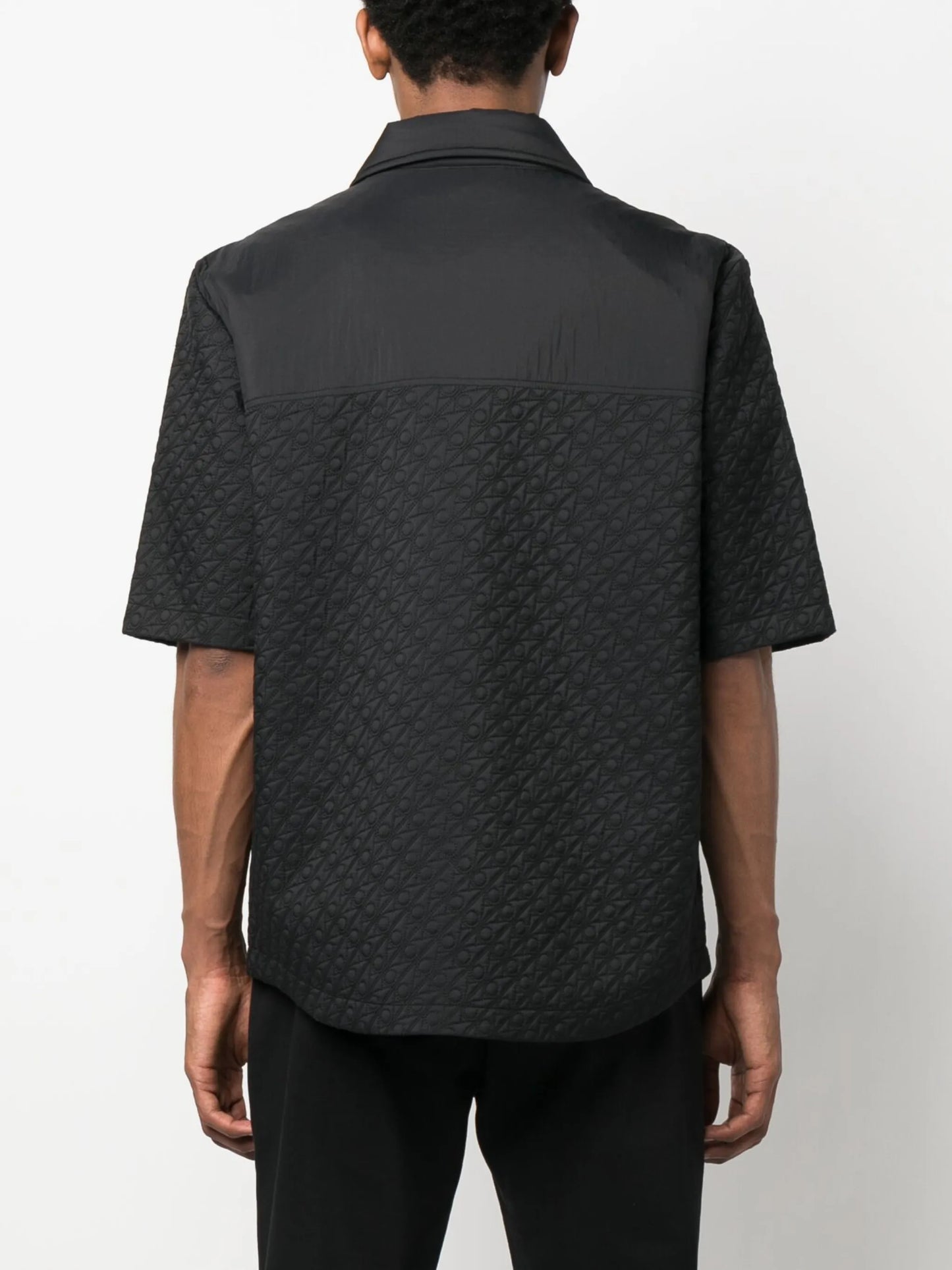 logo-quilted short-sleeve shirt