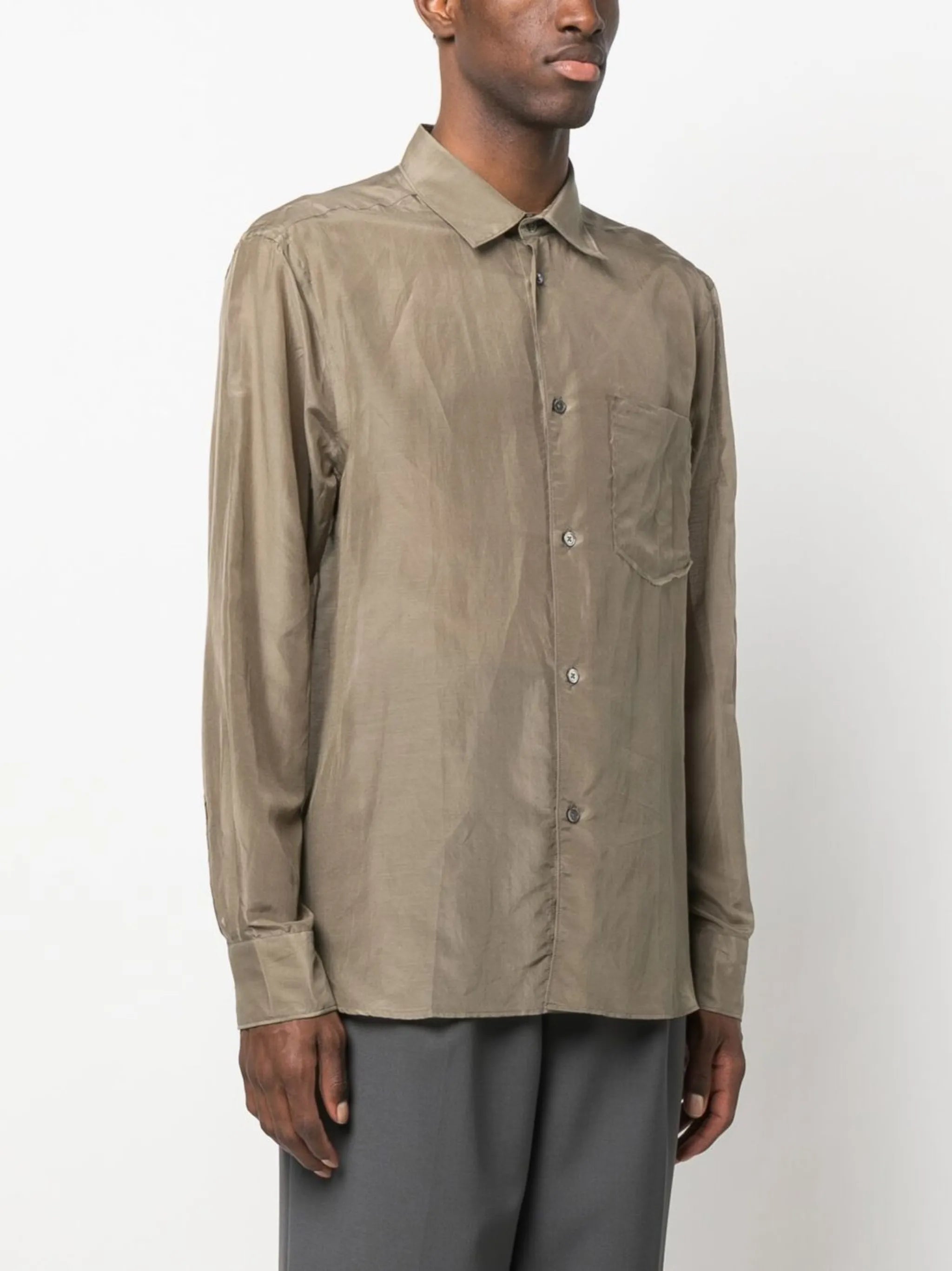 long-sleeve chest-pocket shirt