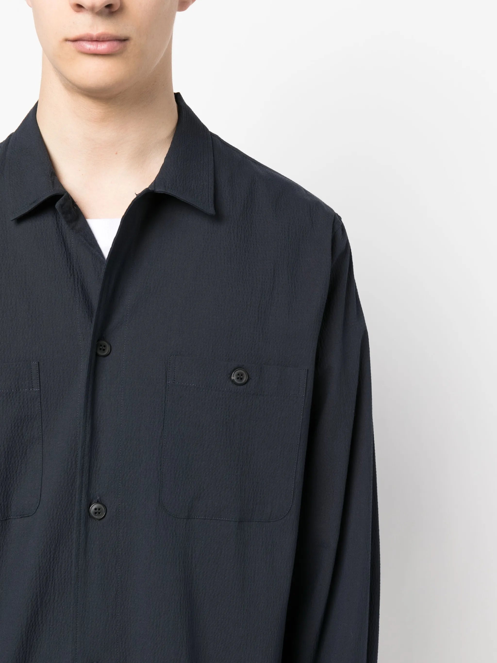textured long-sleeve shirt