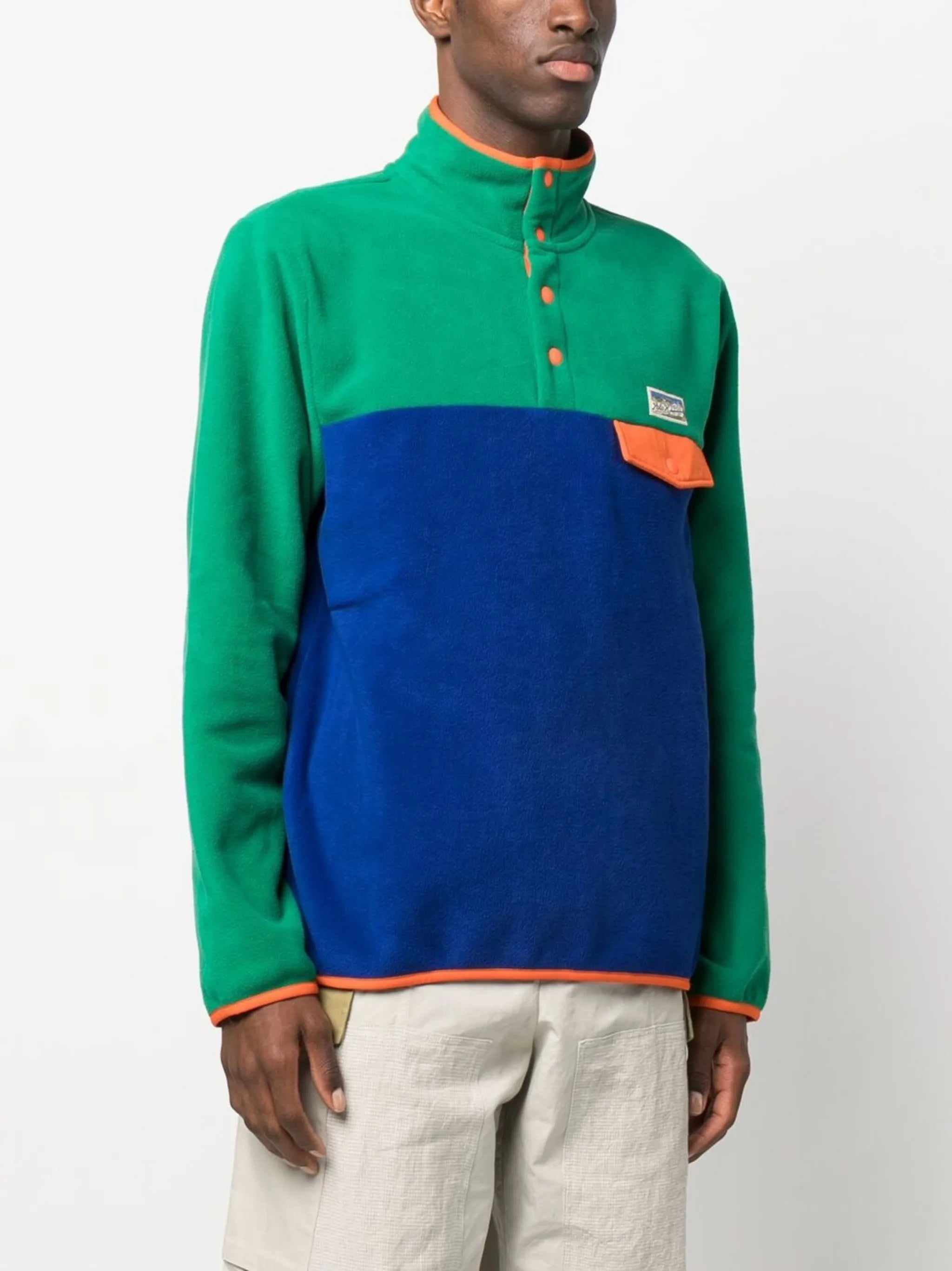 colour-block fleece sweatshirt