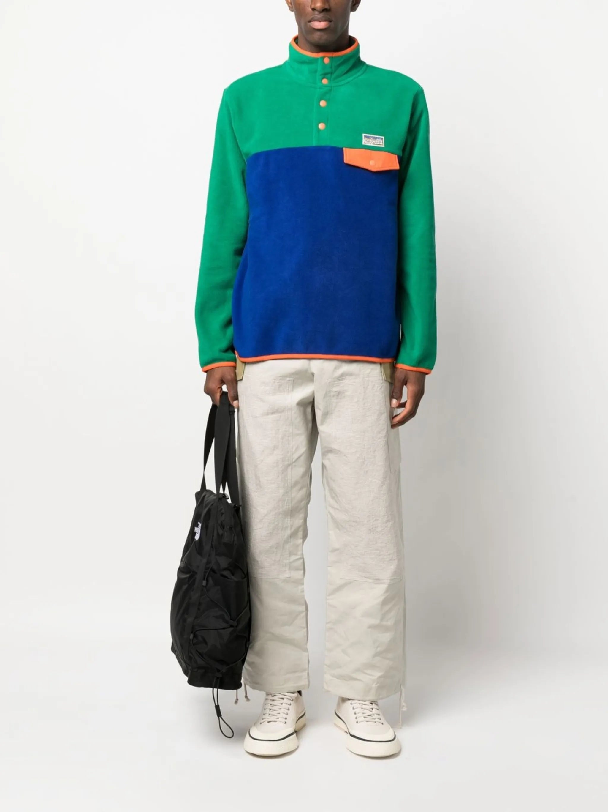 colour-block fleece sweatshirt