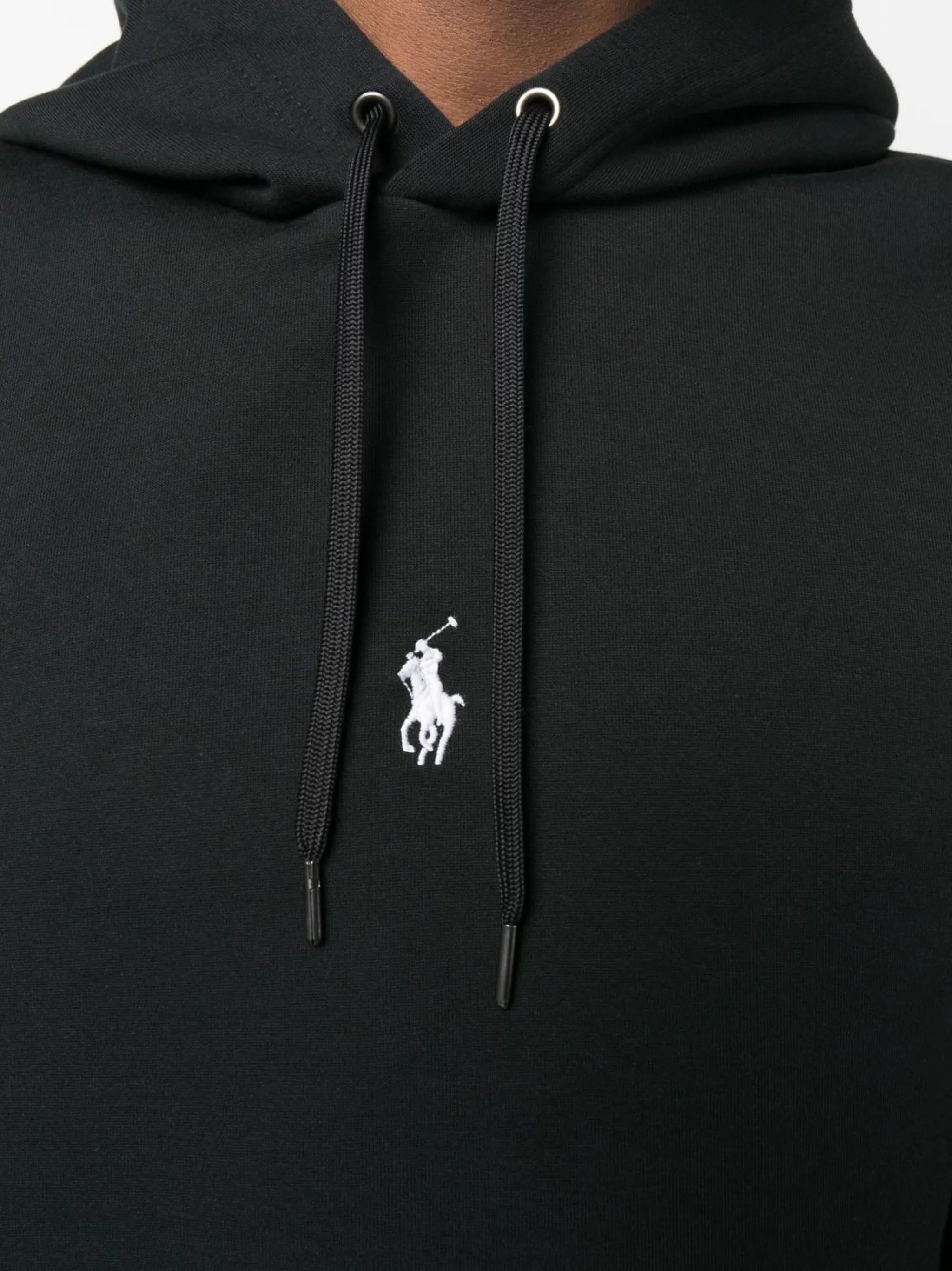 embroidered logo drawstring hoodie