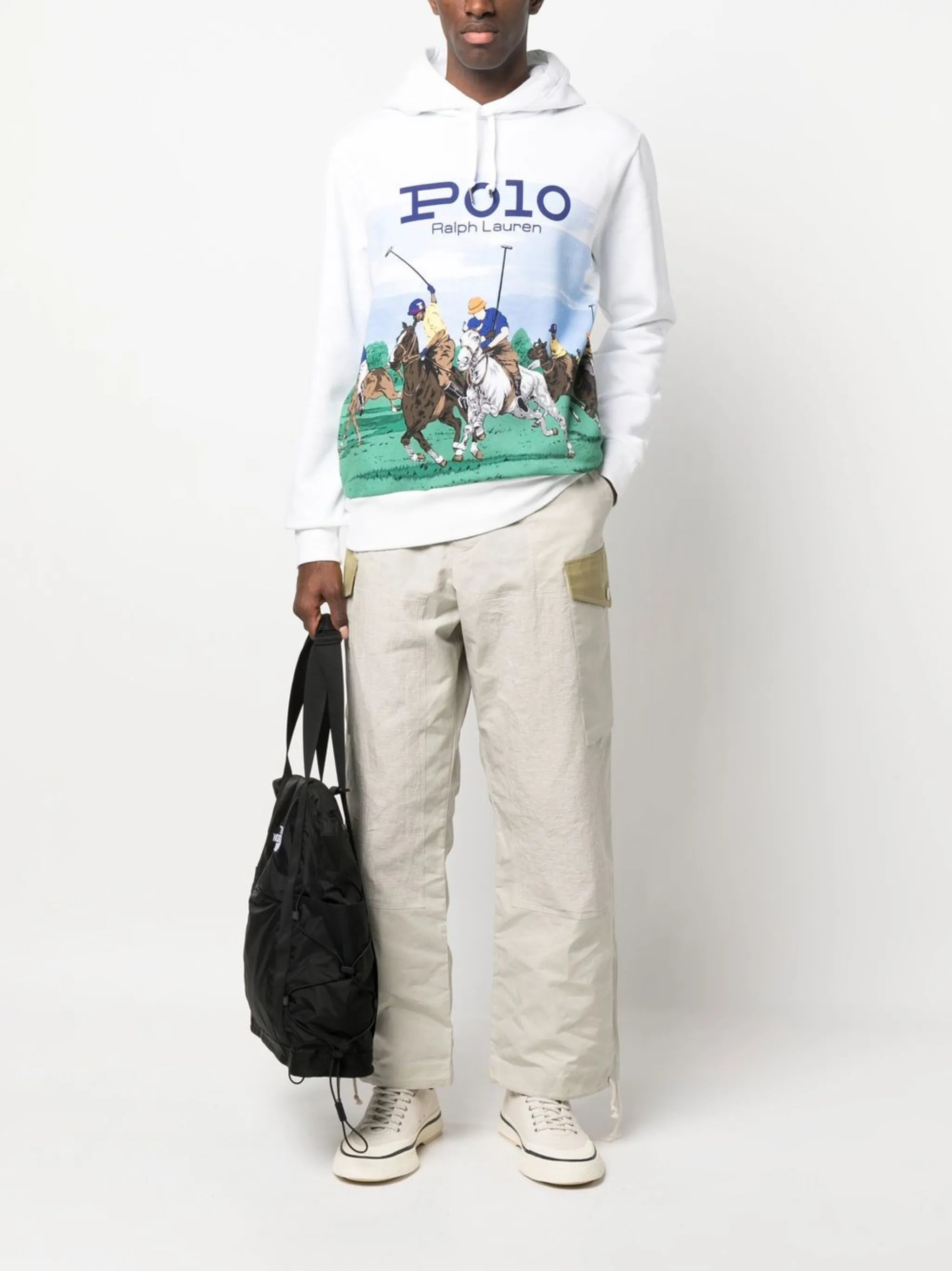 graphic-print cotton hoodie