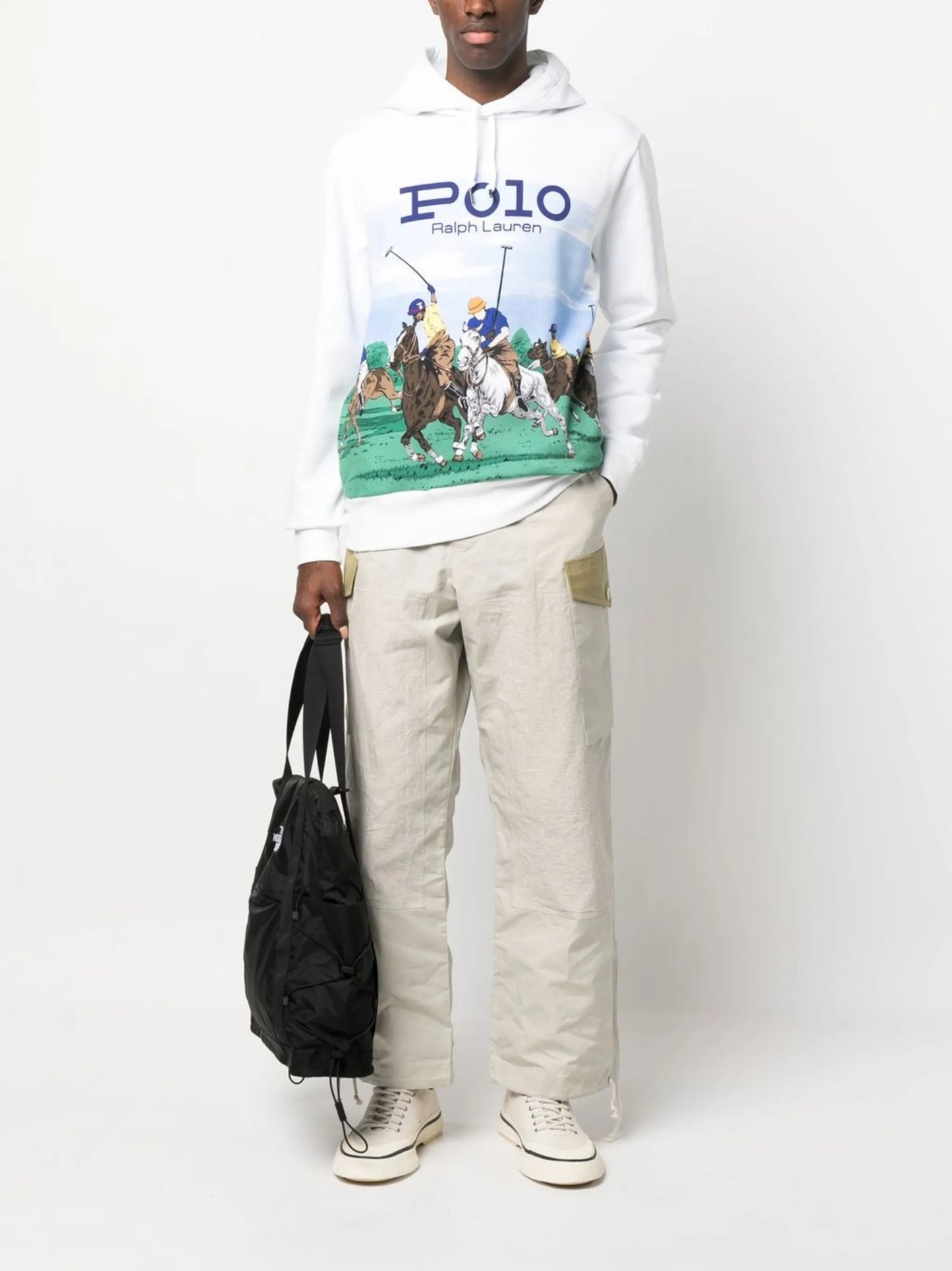 graphic-print cotton hoodie