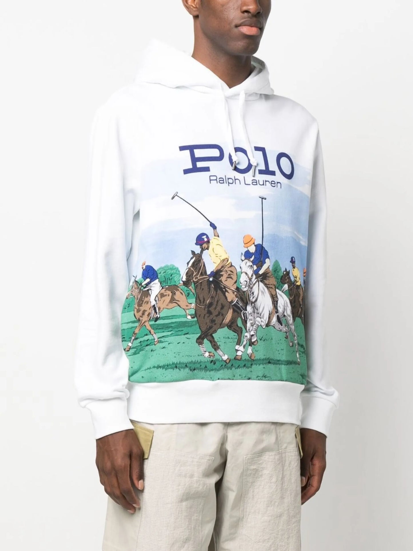 graphic-print cotton hoodie