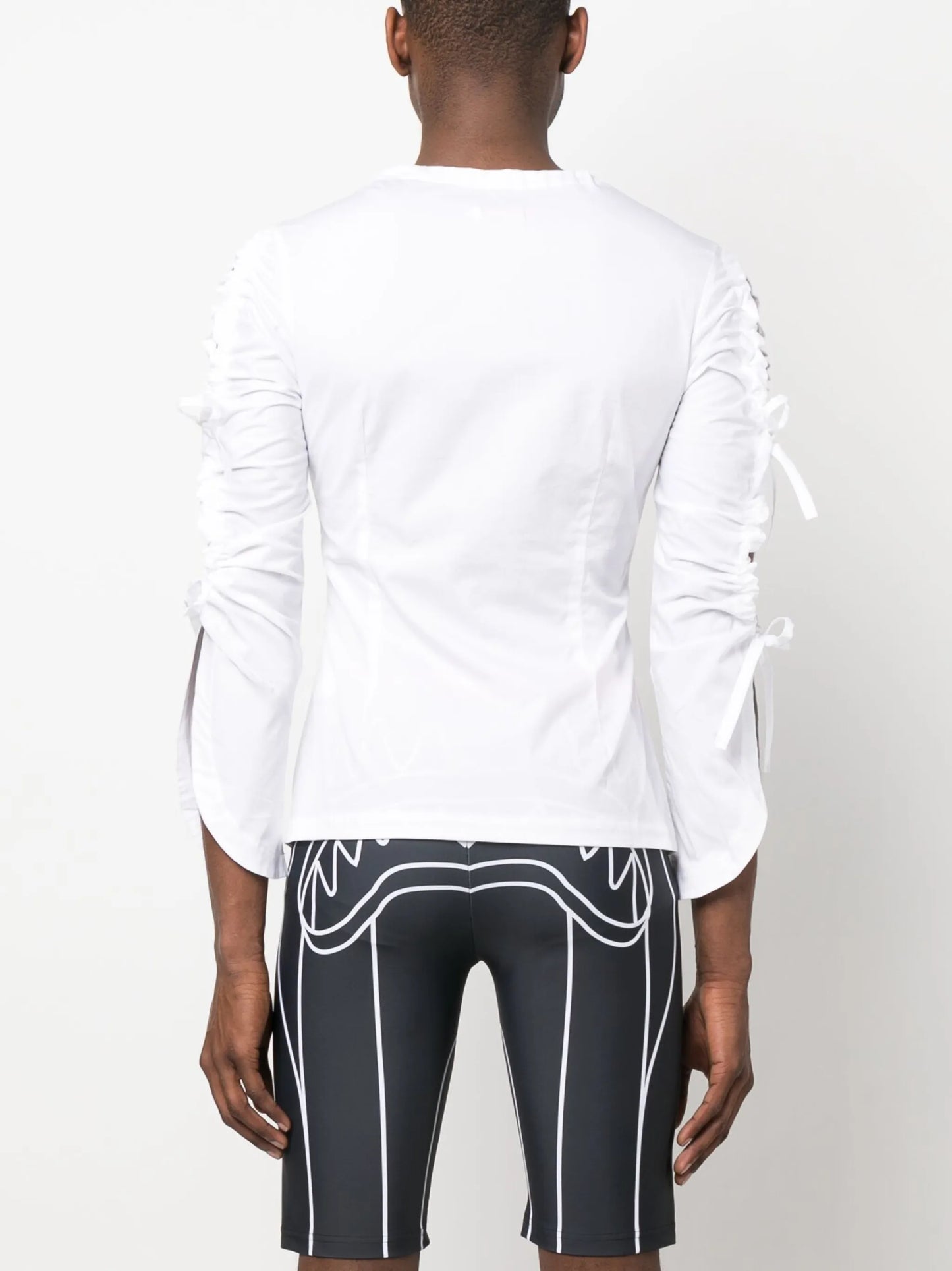 tie-sleeve blouse