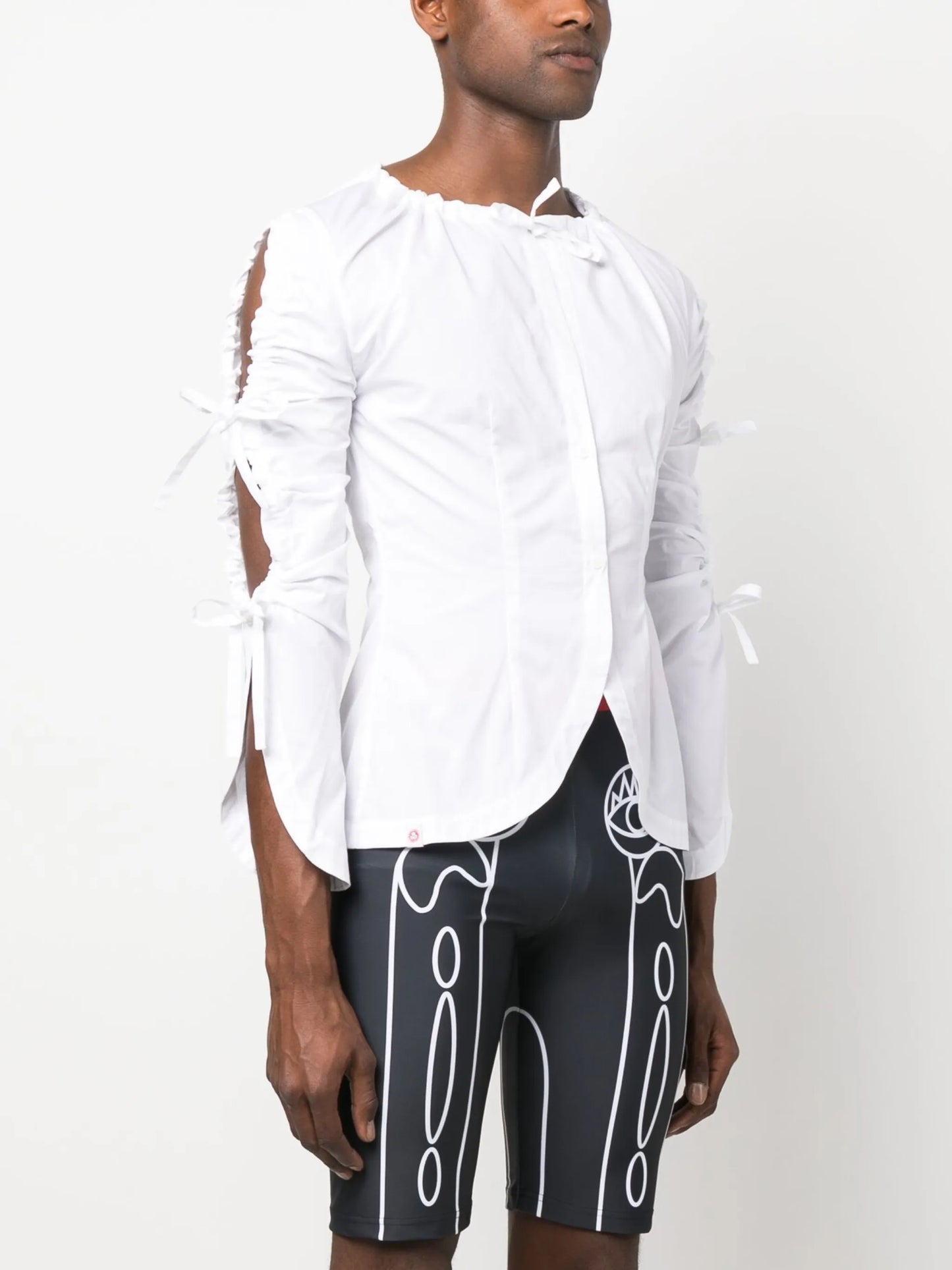 tie-sleeve blouse