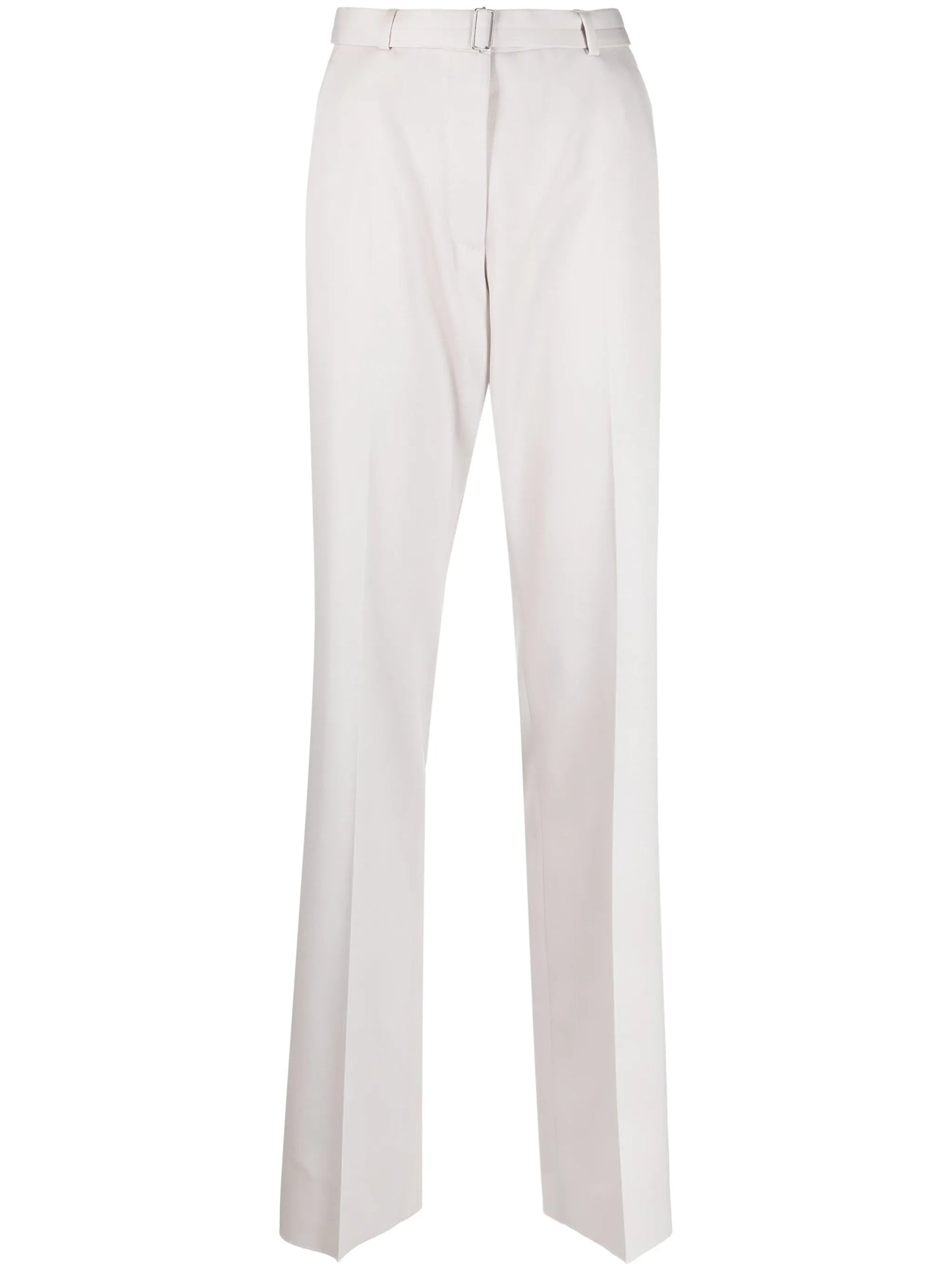 belted wool straight-leg trousers