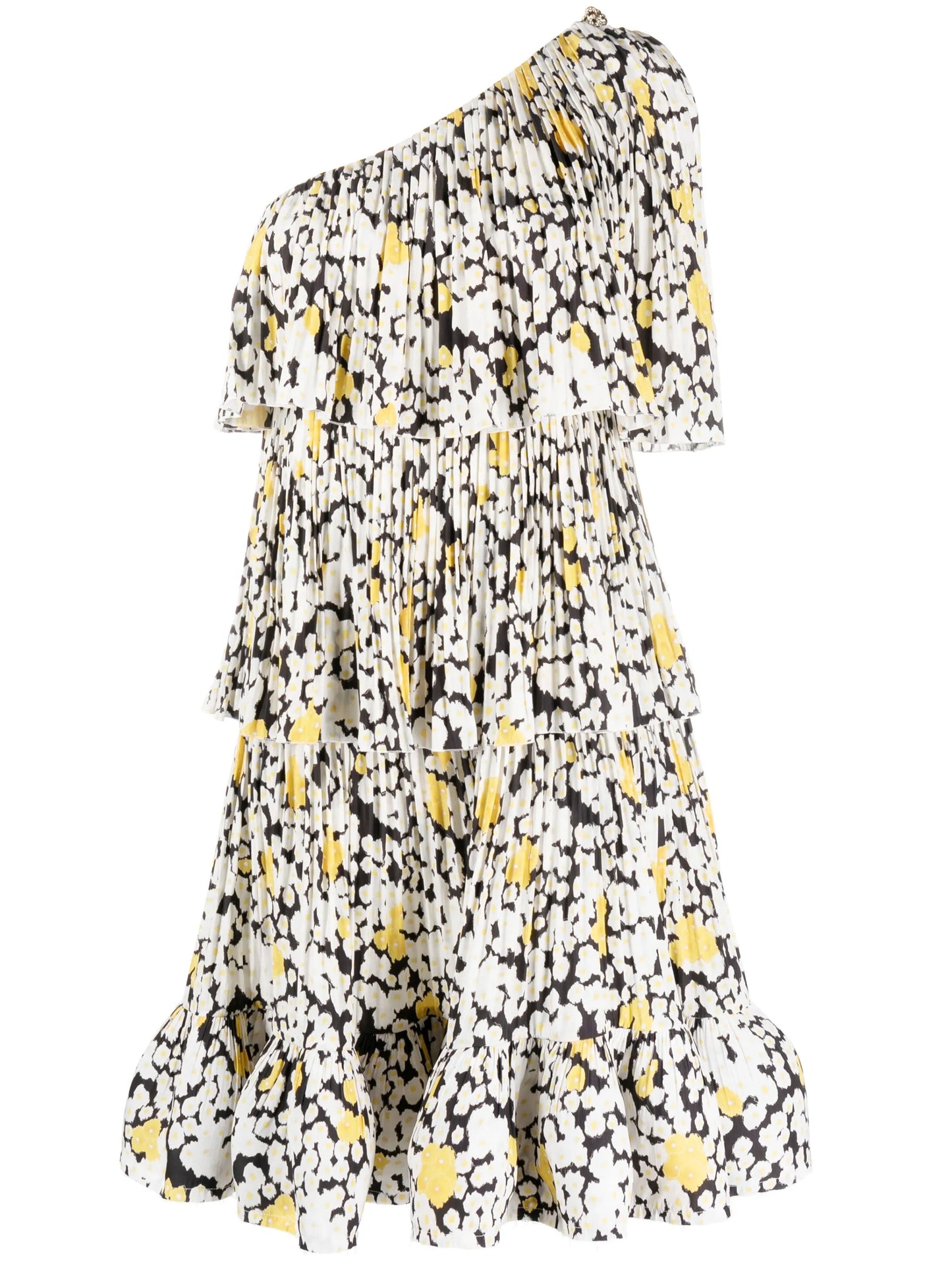 floral-print one-shoulder dress