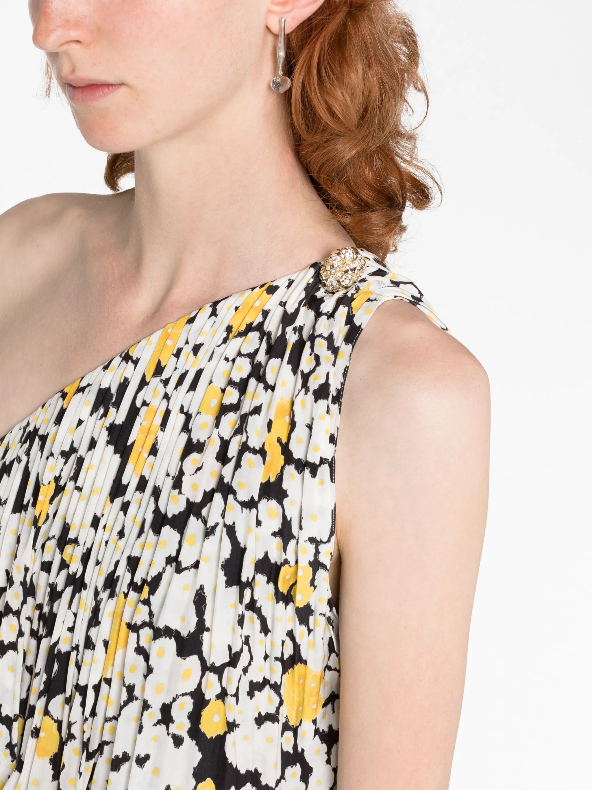 floral-print one-shoulder dress