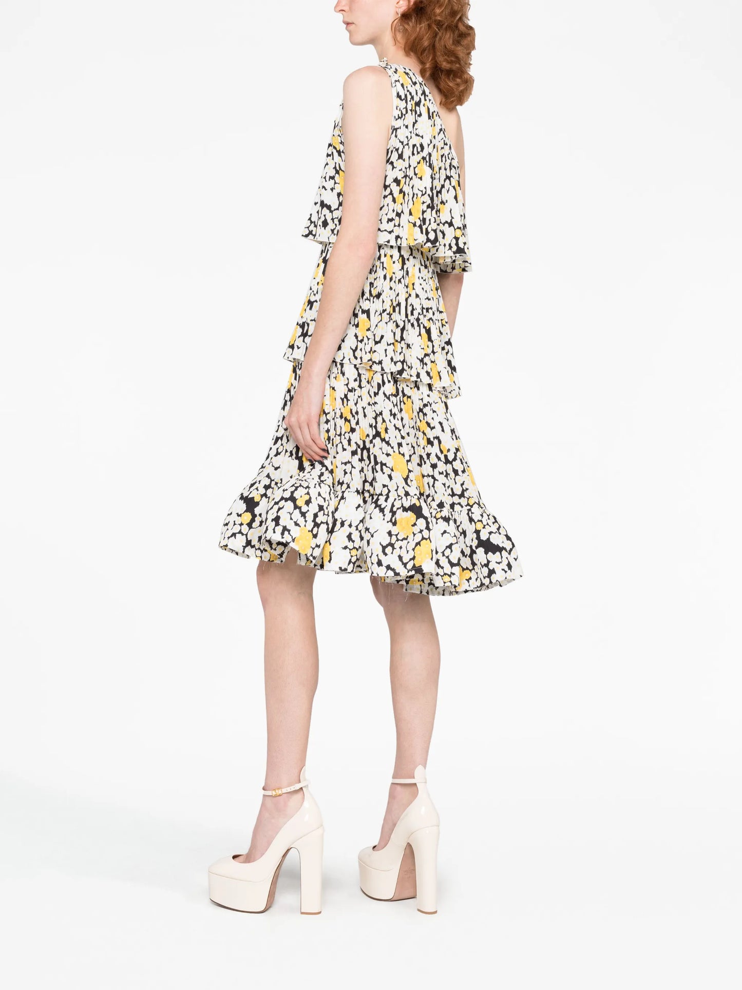 floral-print one-shoulder dress