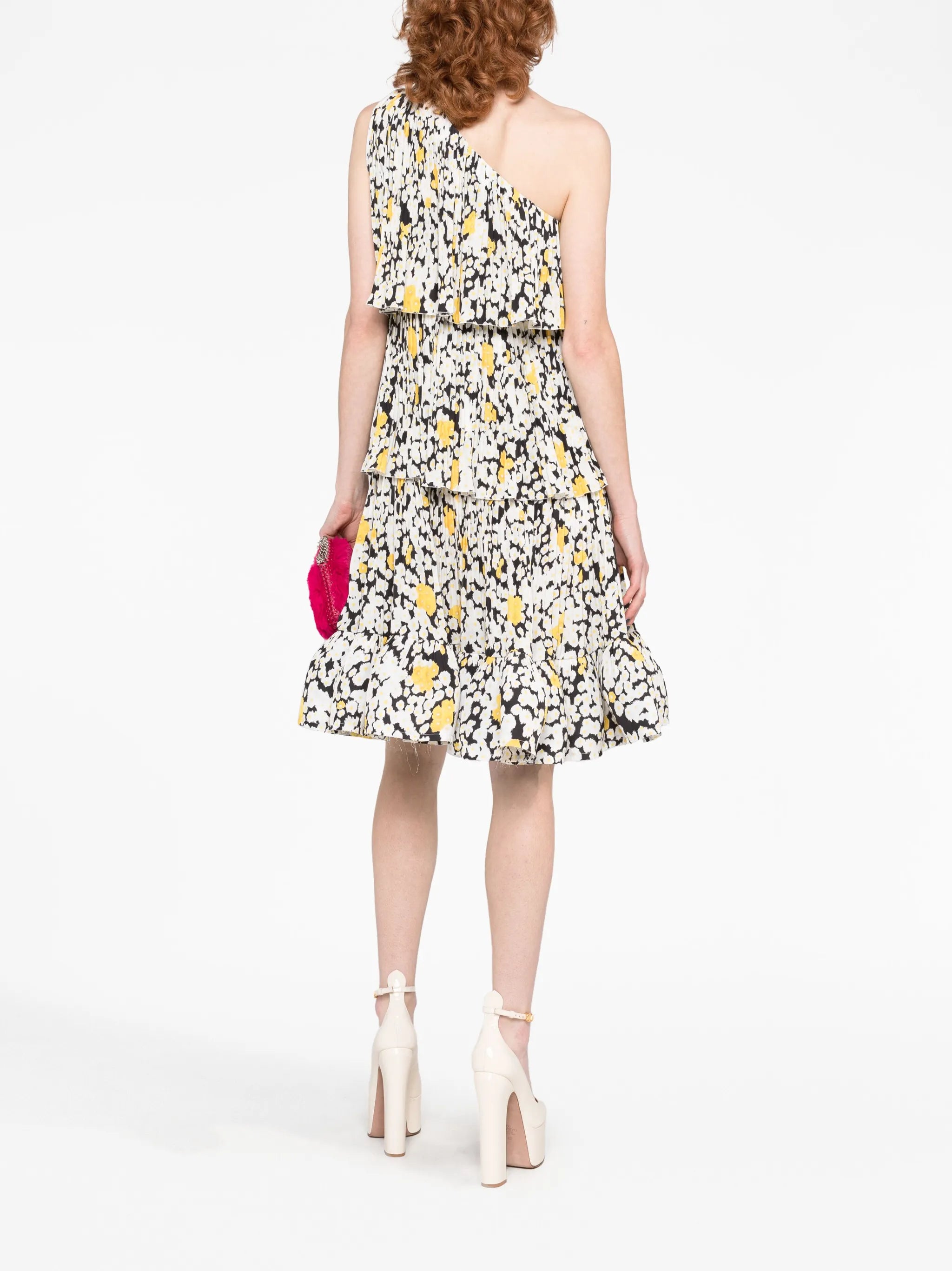 floral-print one-shoulder dress
