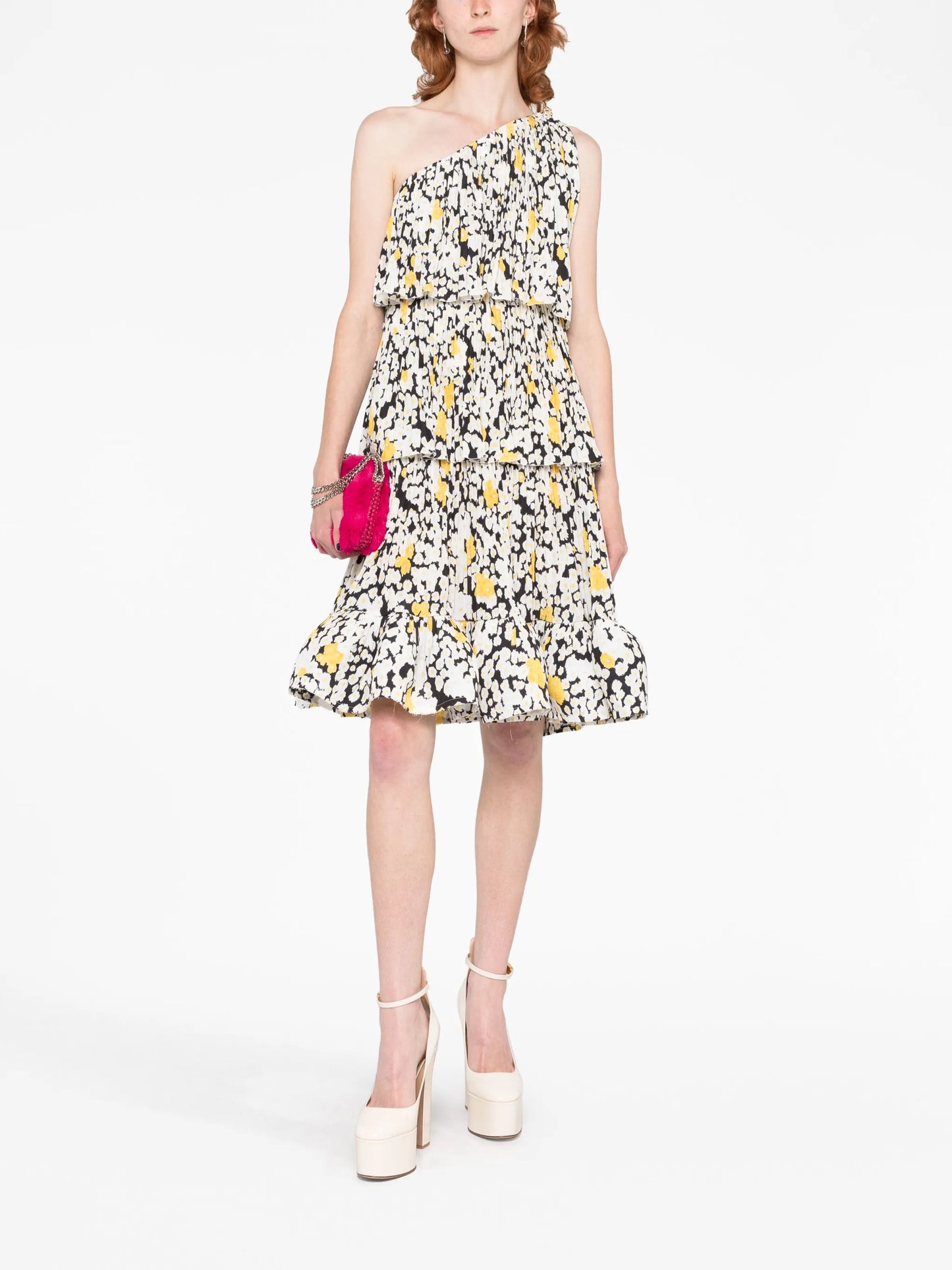 floral-print one-shoulder dress