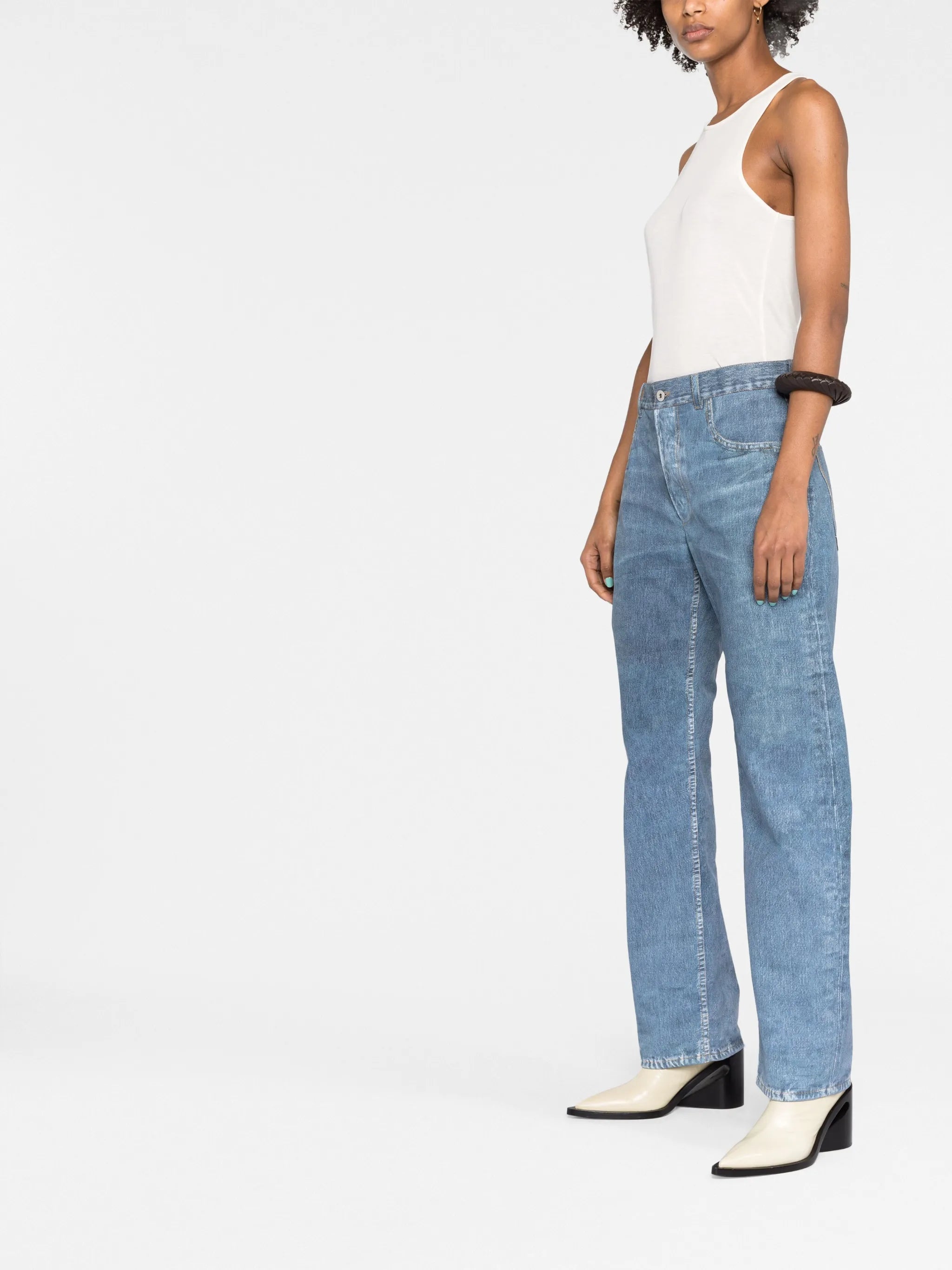 denim-effect boyfriend trousers