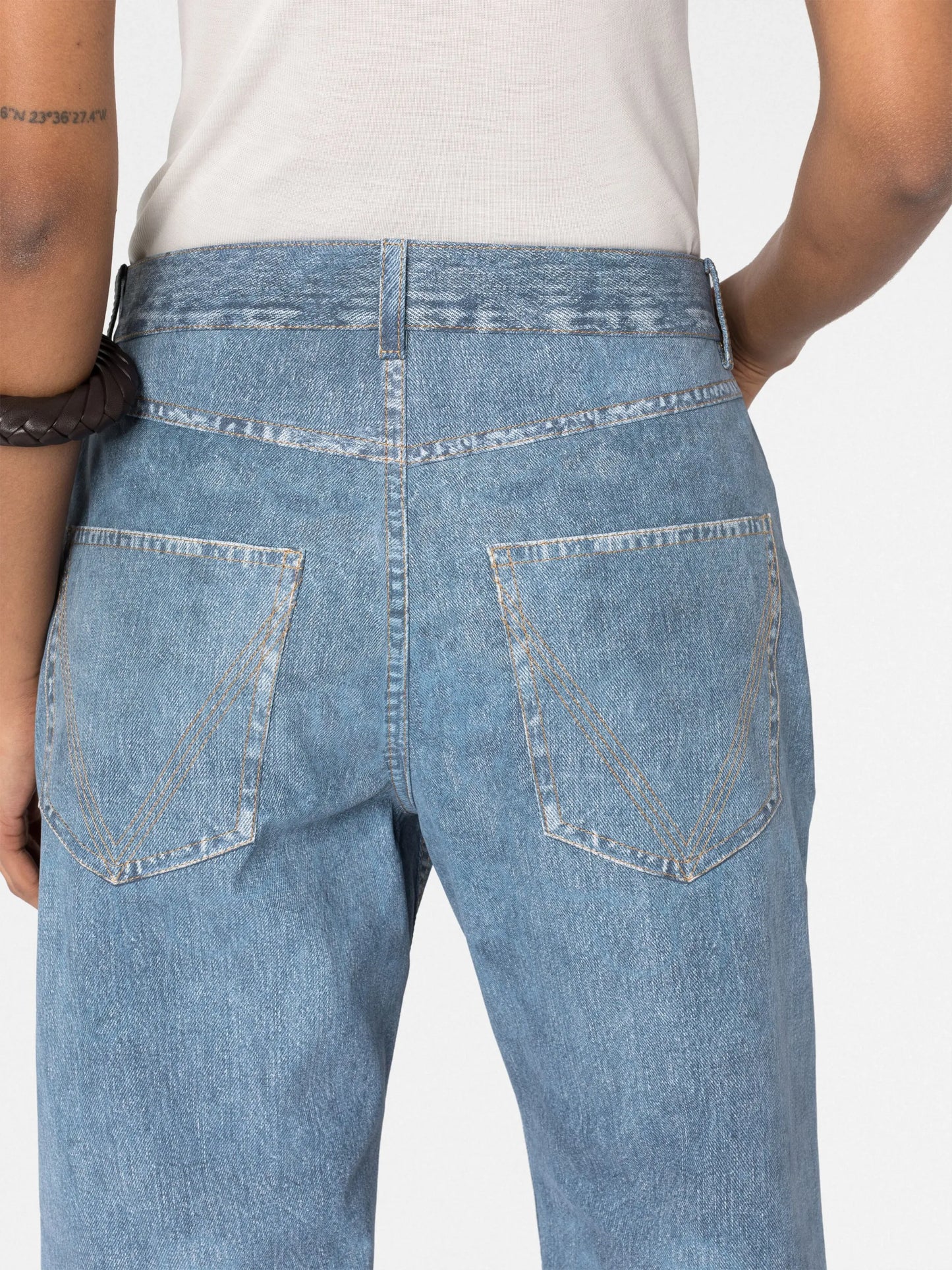 denim-effect boyfriend trousers