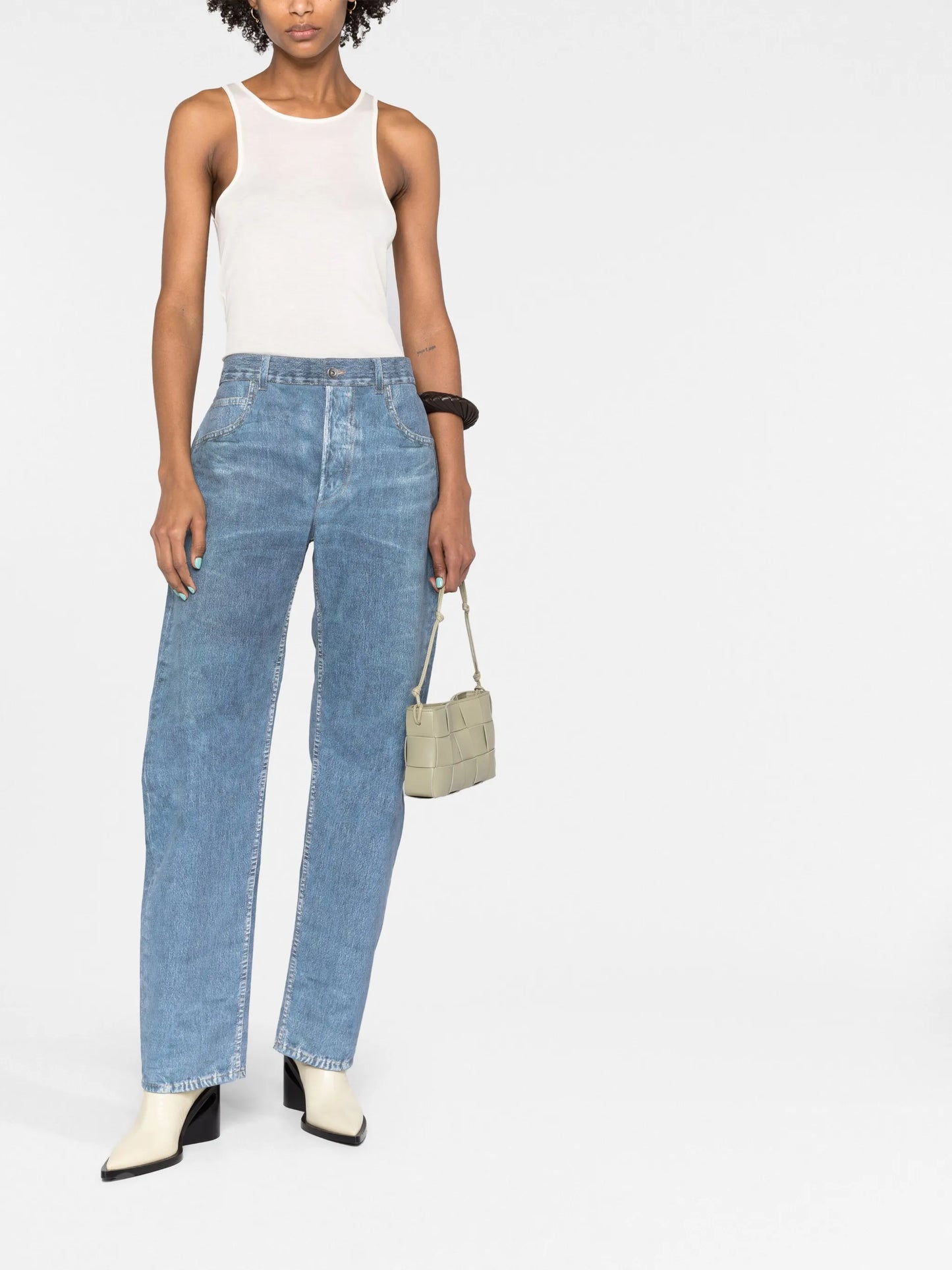 denim-effect boyfriend trousers