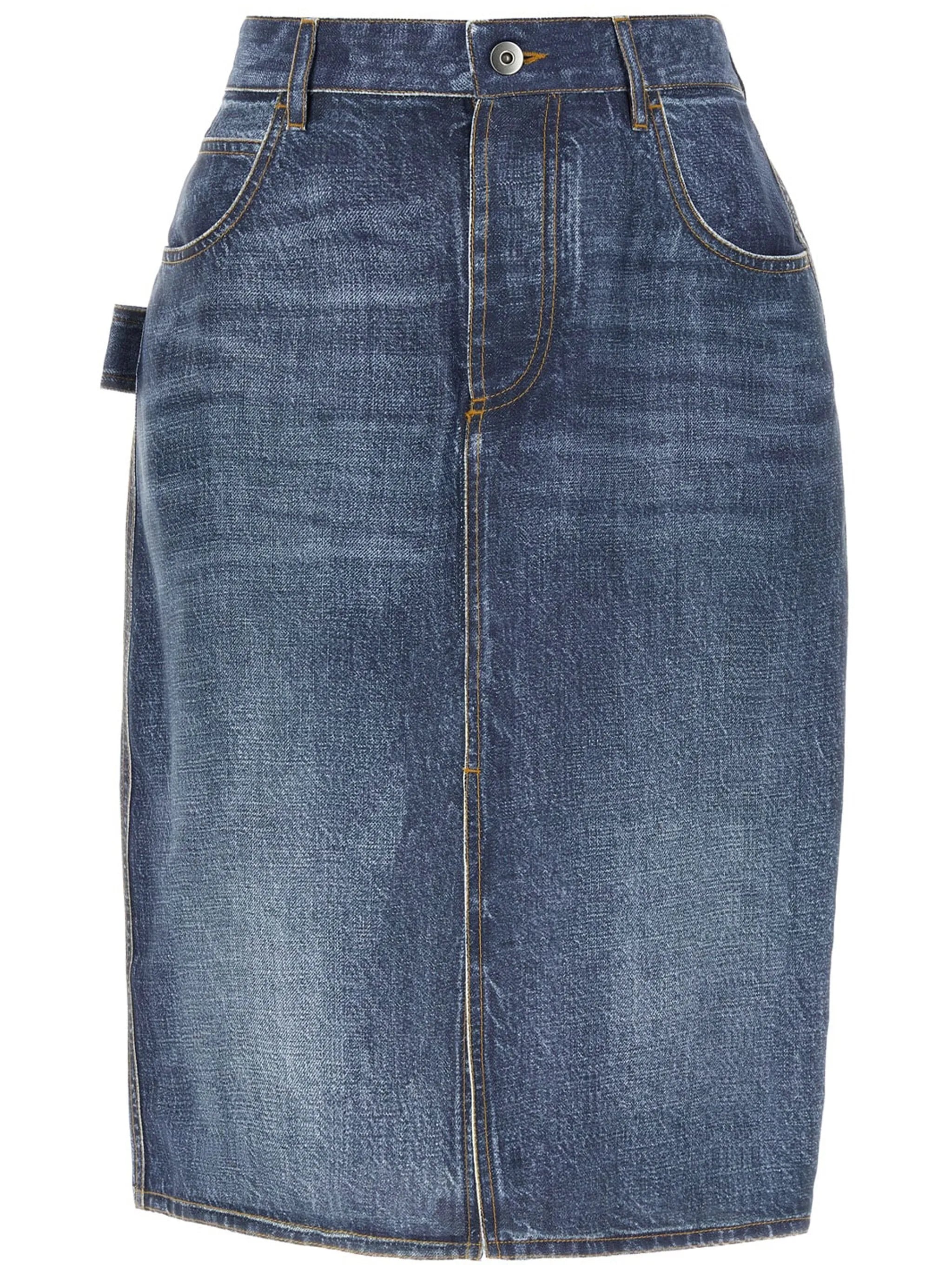 denim midi skirt