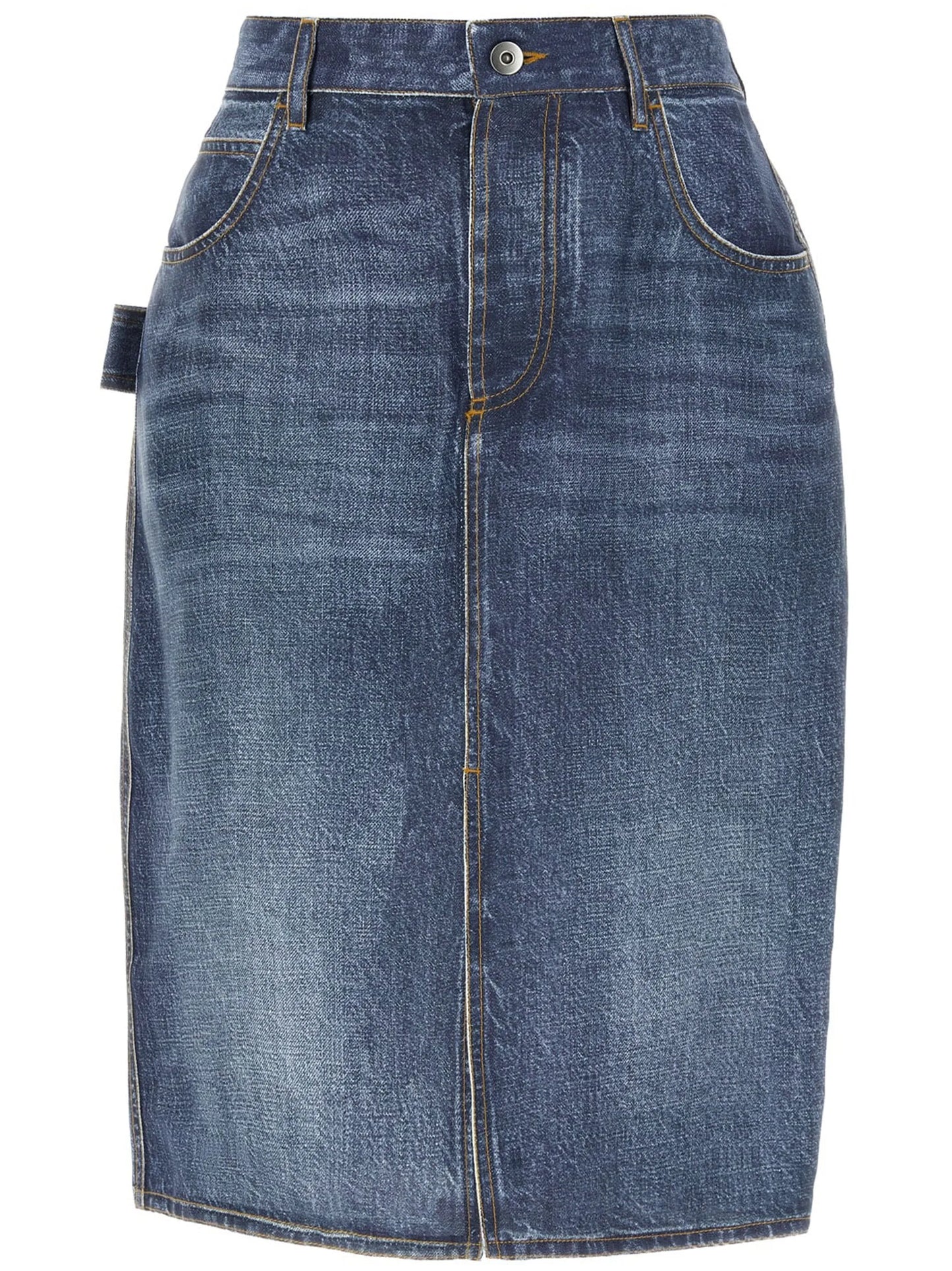 denim midi skirt