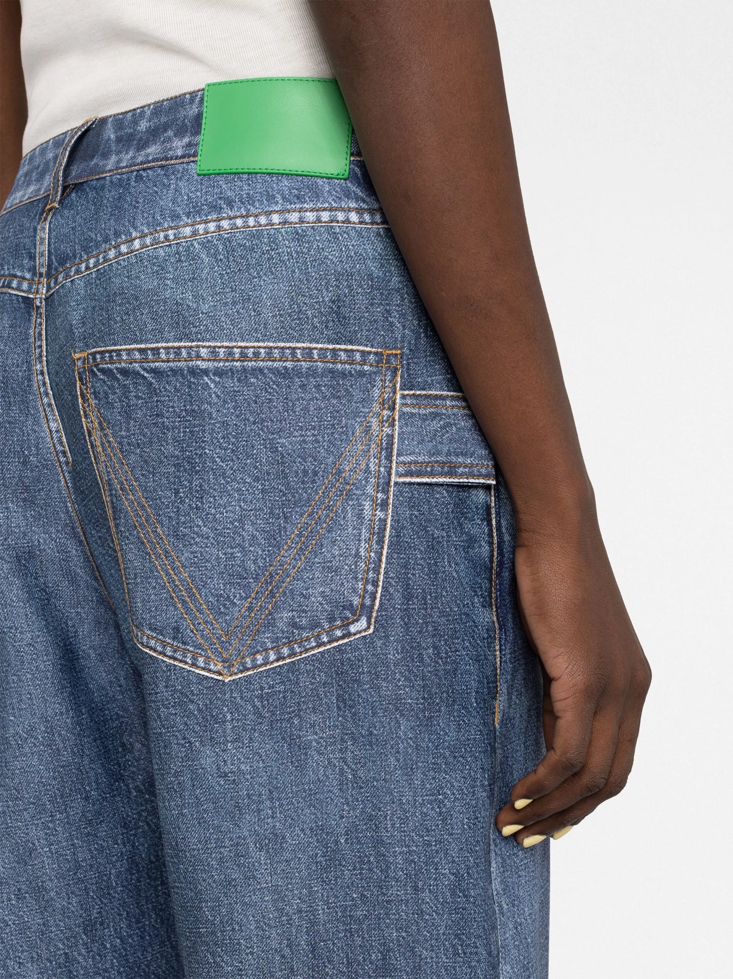 high-rise straight-leg jeans