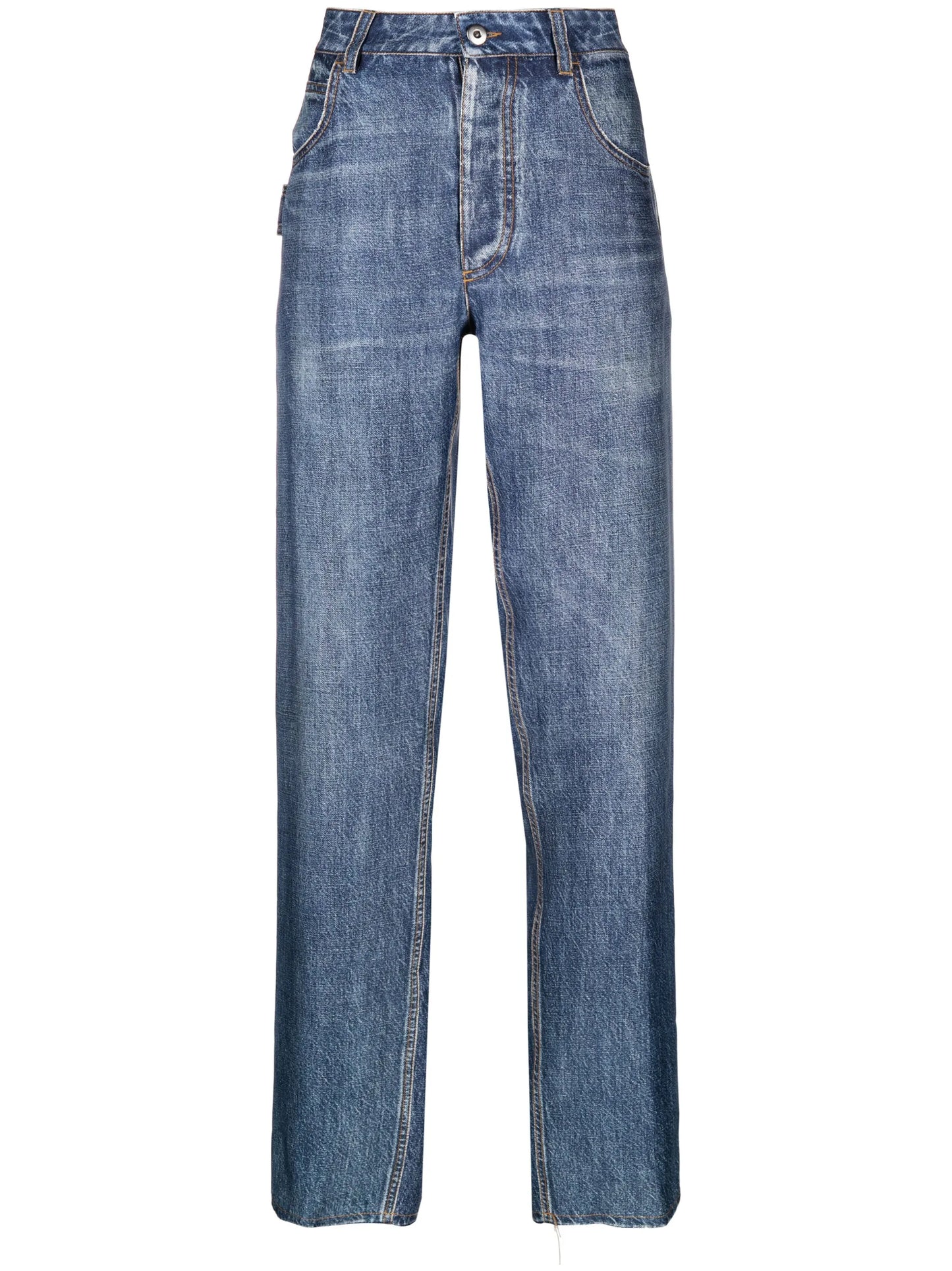 high-rise straight-leg jeans