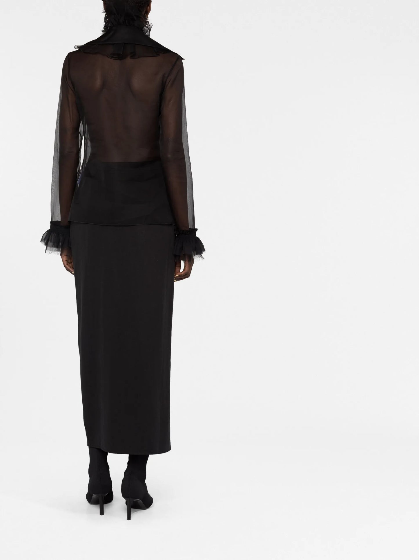 ruffled silk-organza blouse