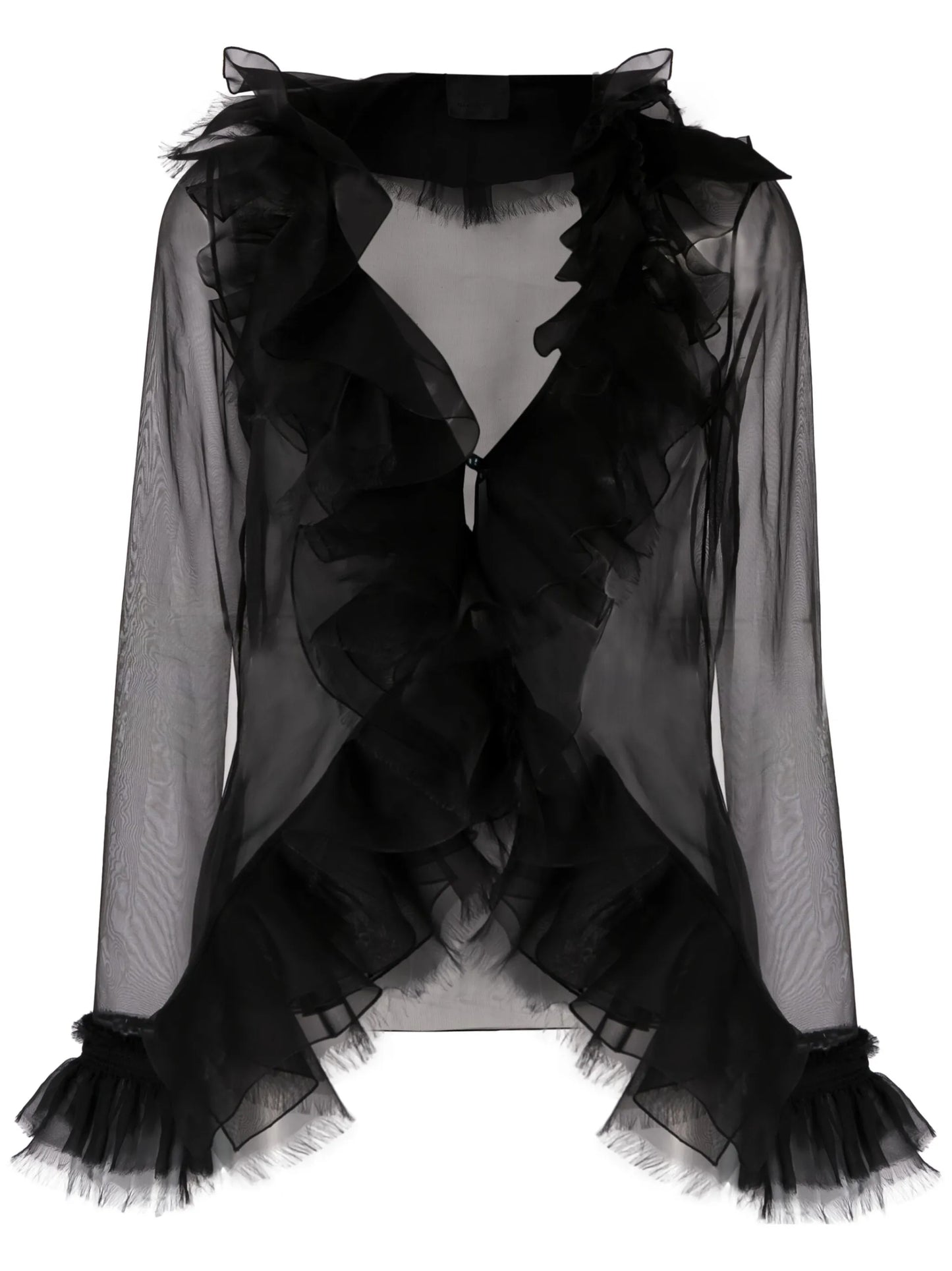 ruffled silk-organza blouse