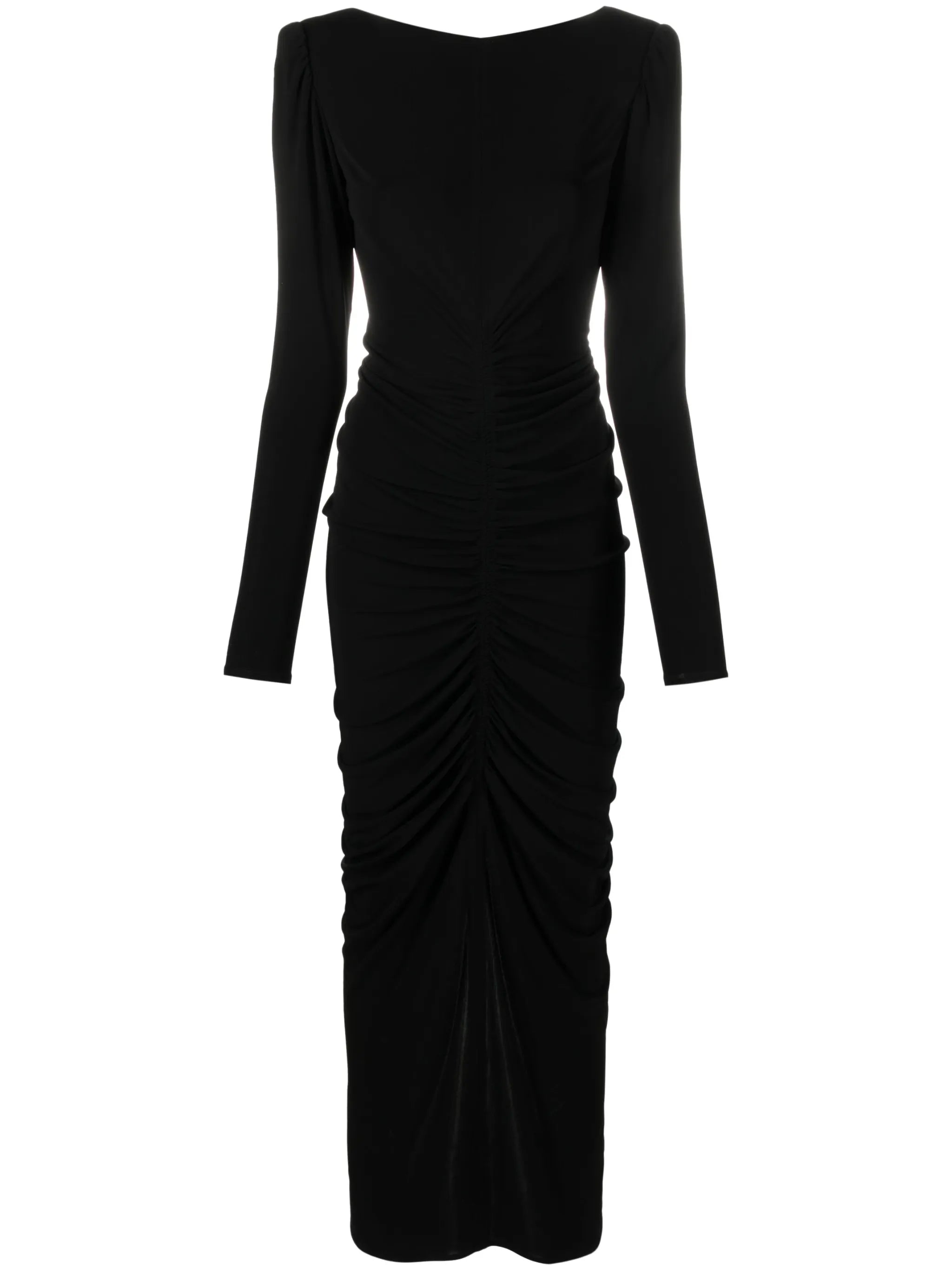 long-sleeved draped gown