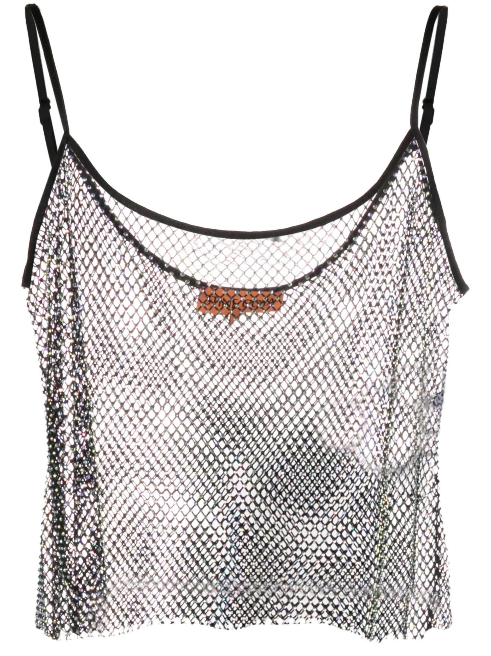 Taila crystal-embellished mesh vest