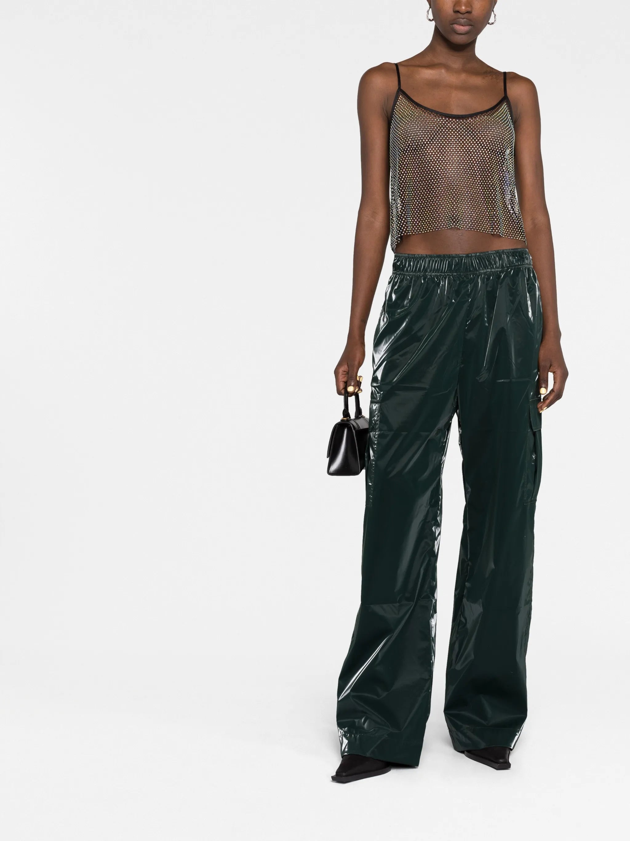 Taila crystal-embellished mesh vest