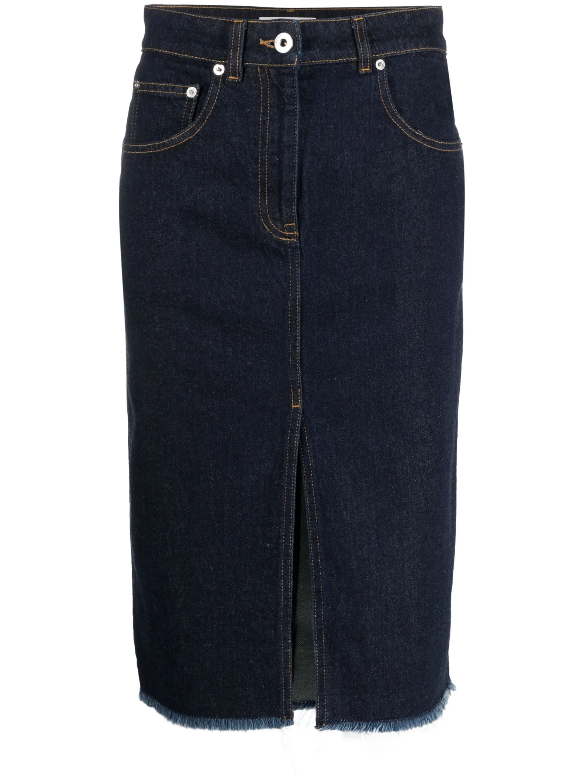 denim midi skirt