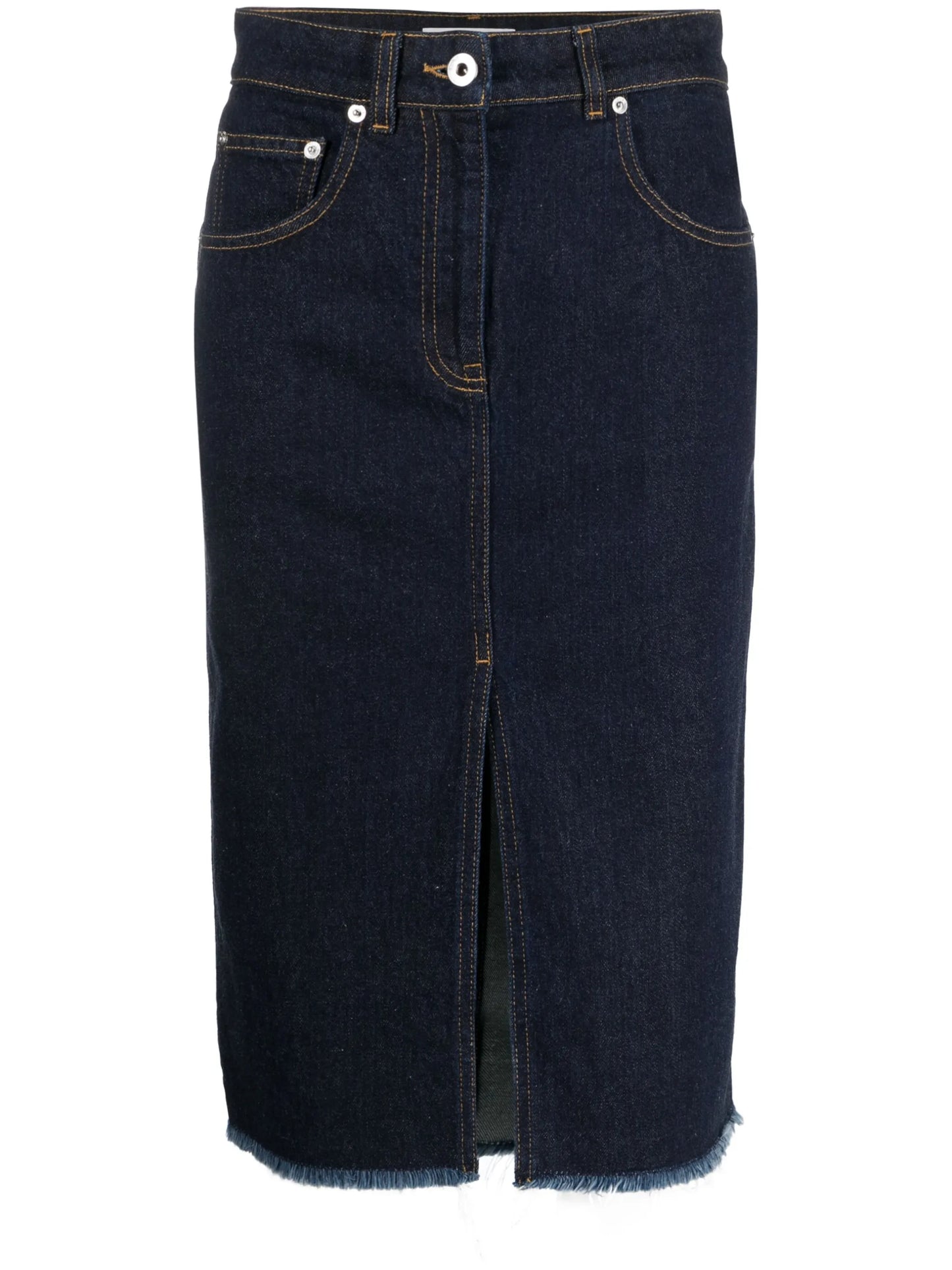 denim midi skirt