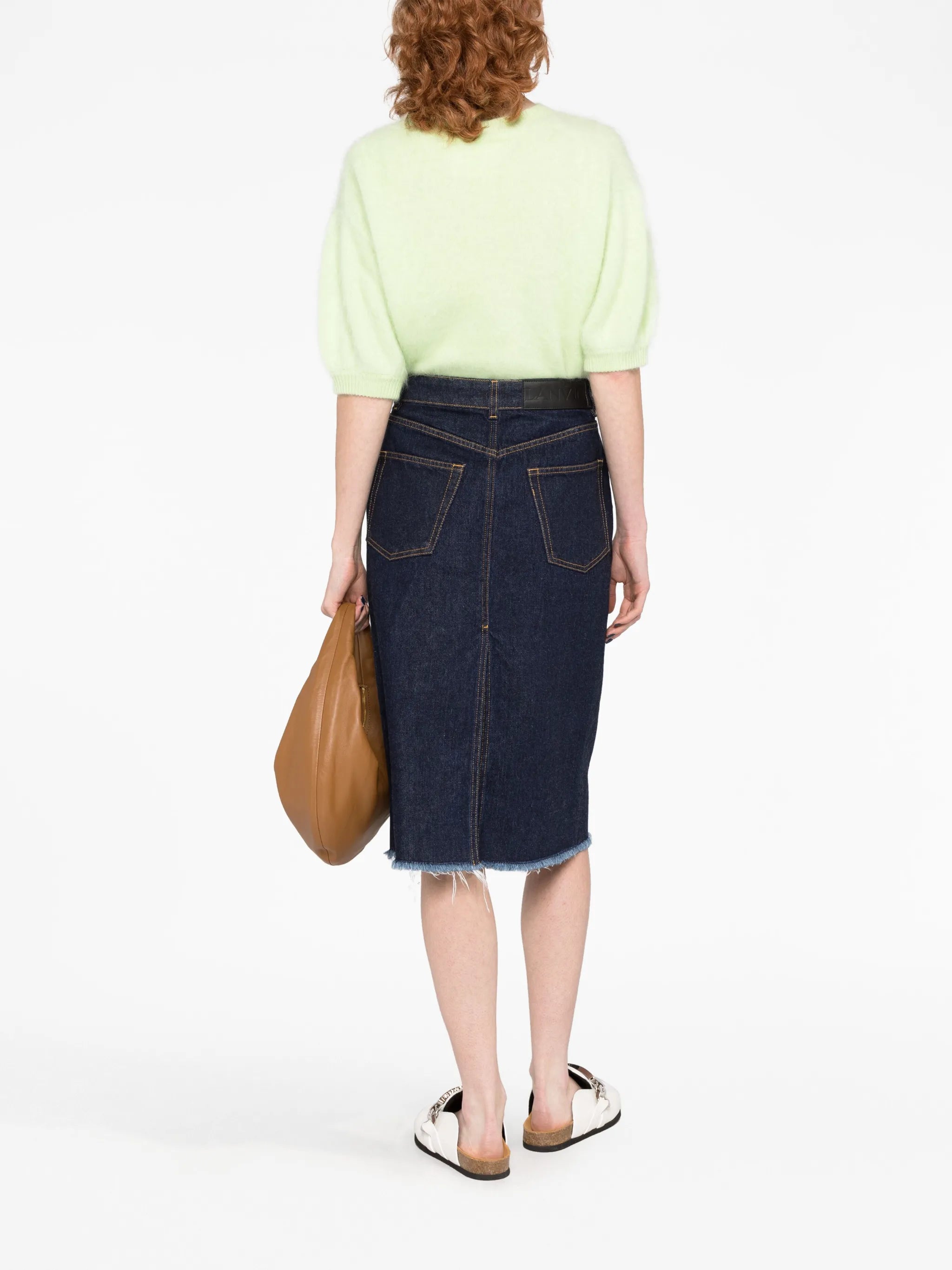 denim midi skirt