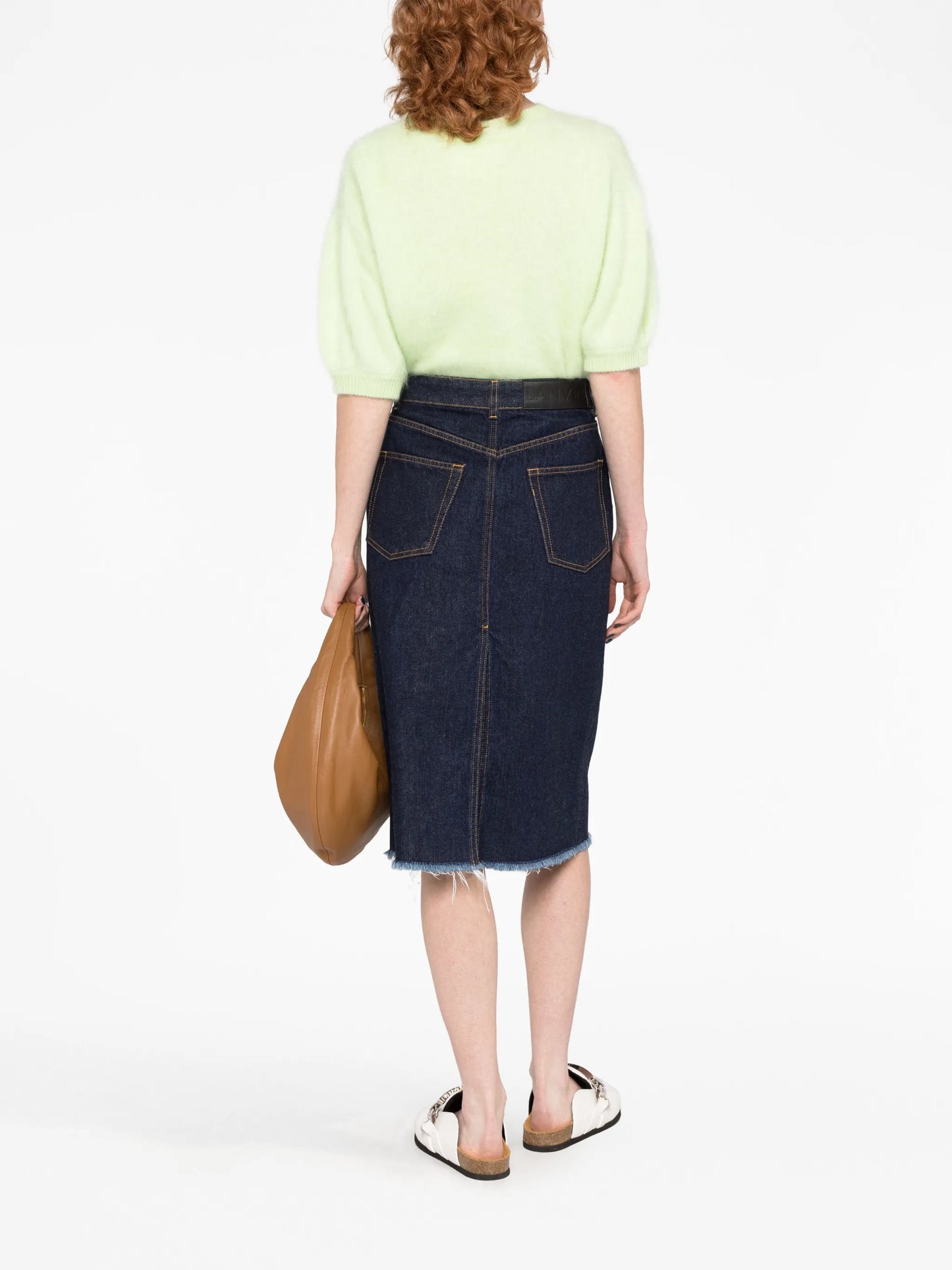 denim midi skirt