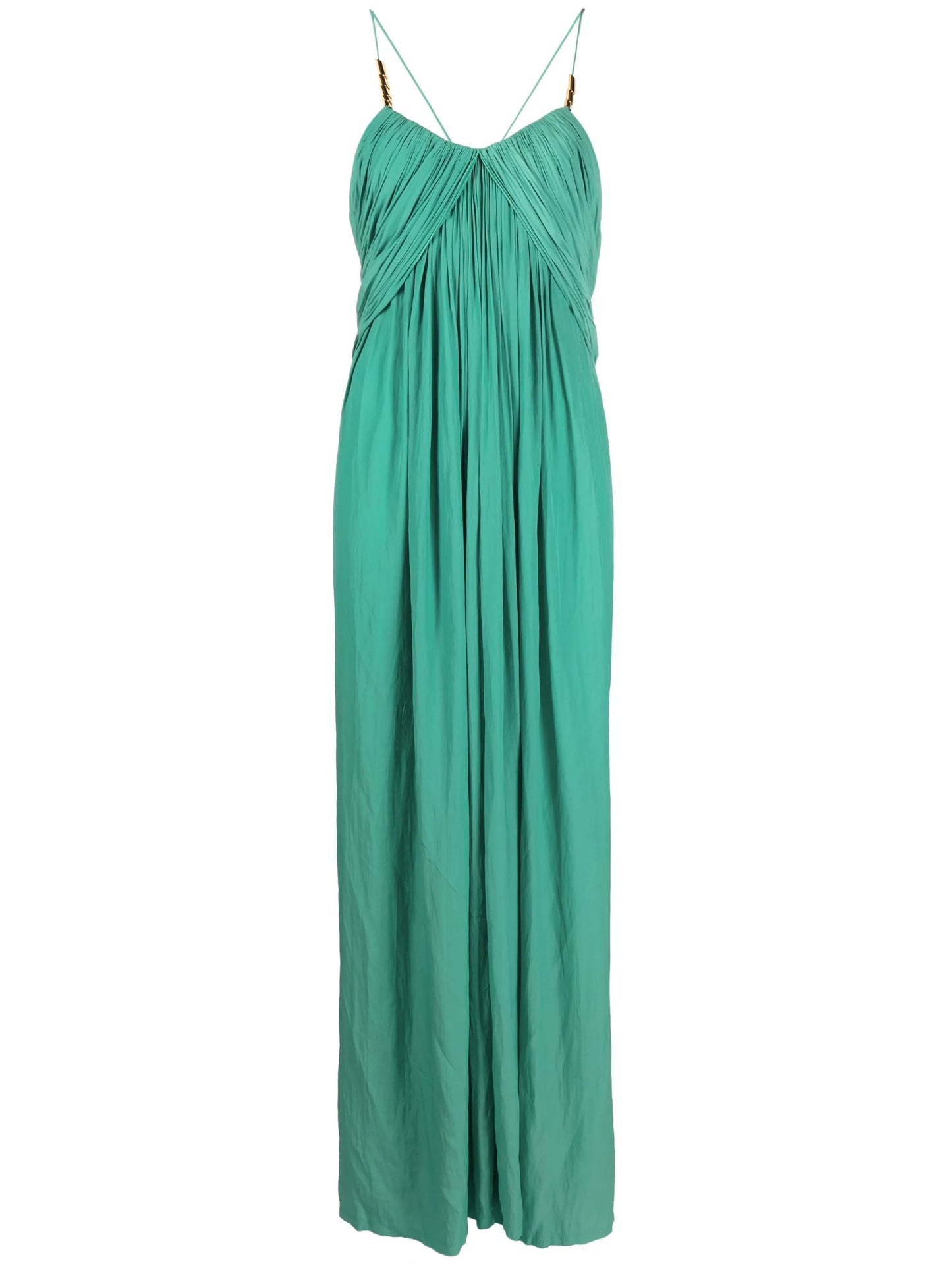 embellished pleated maxi dress
