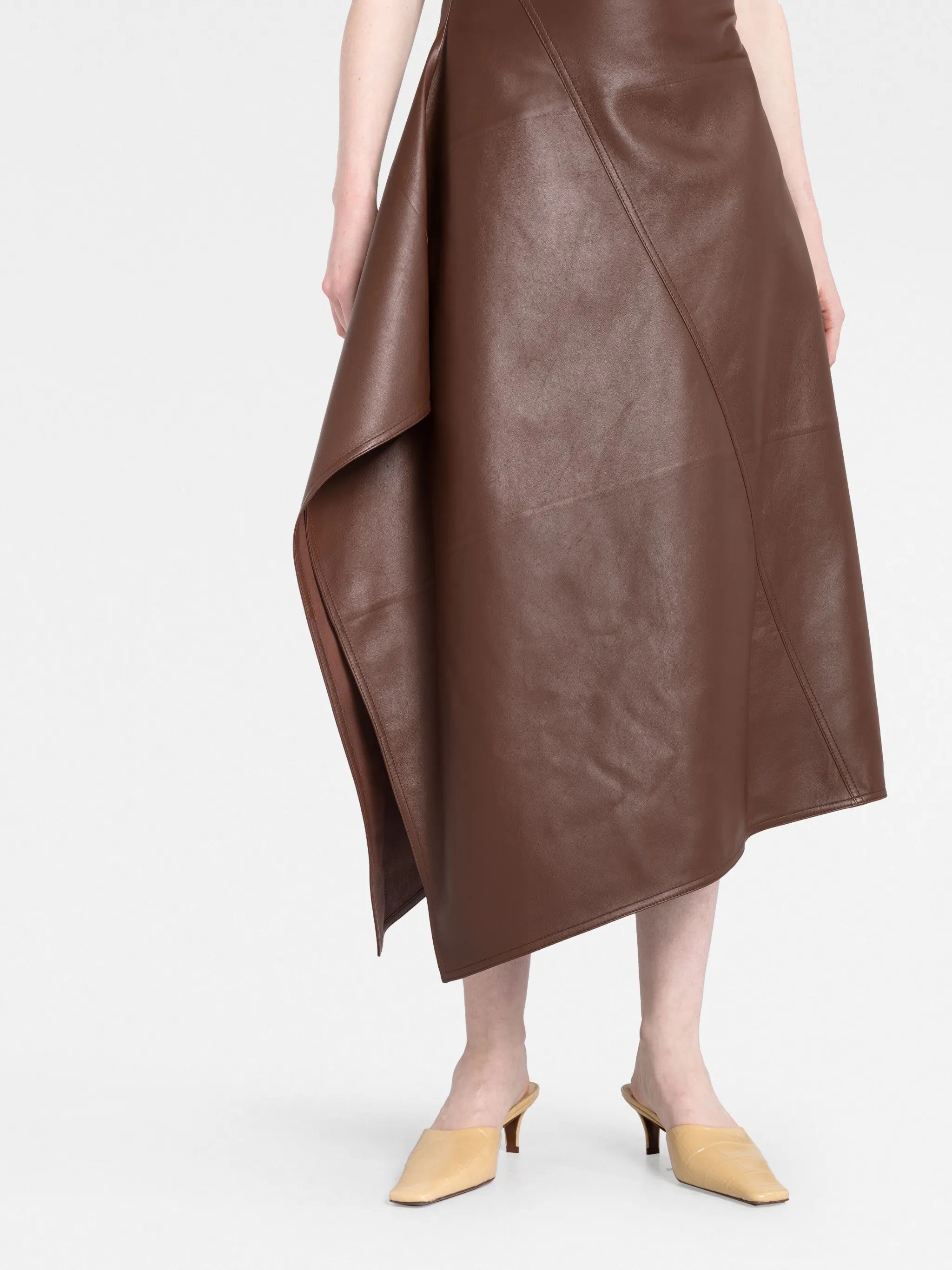 asymmetric leather dress