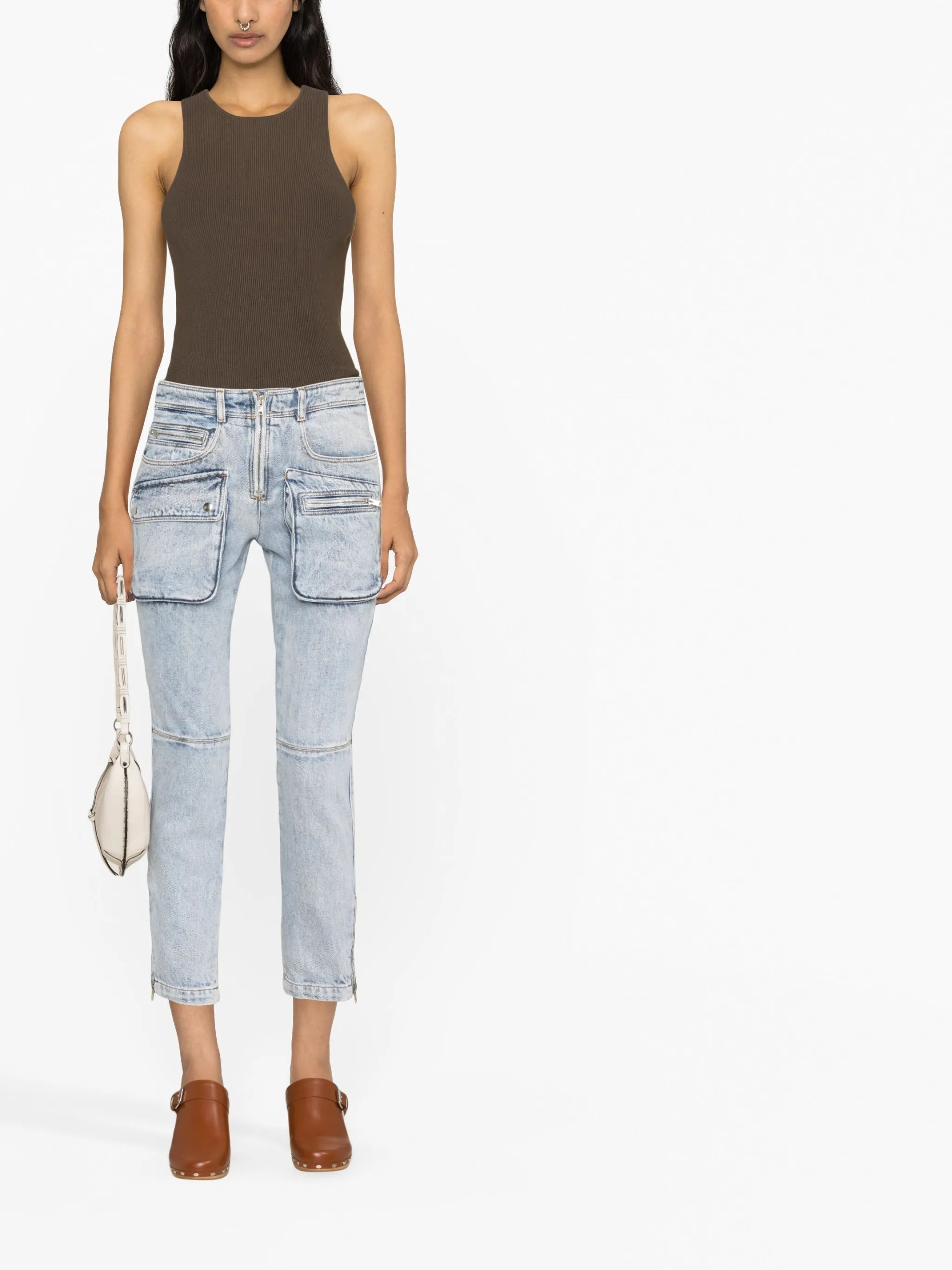 Cenime multi-pocket straight-leg jeans