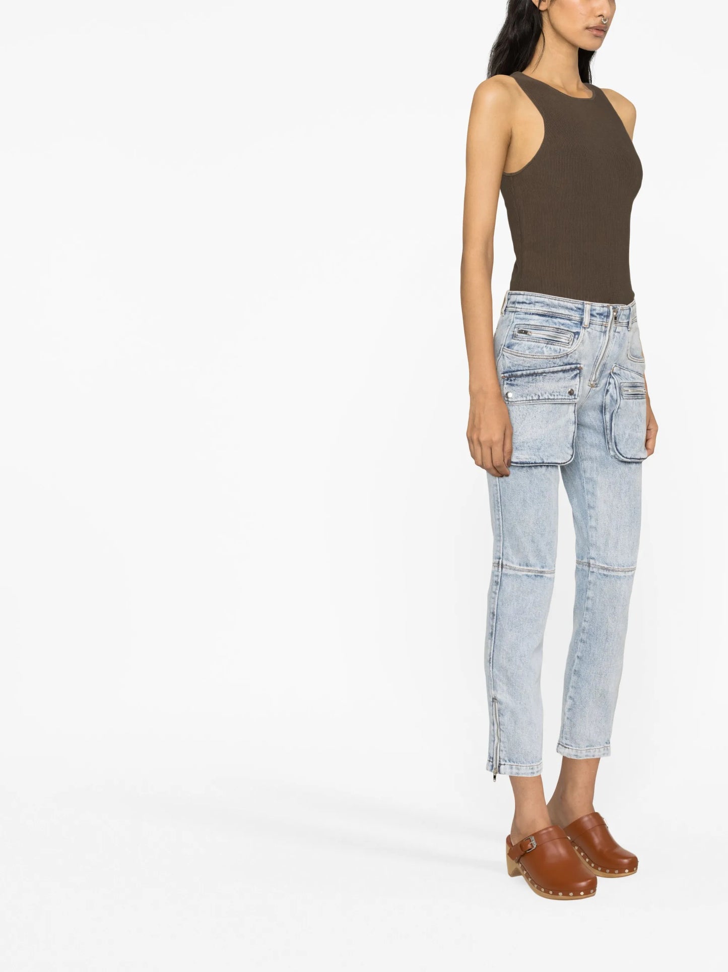 Cenime multi-pocket straight-leg jeans