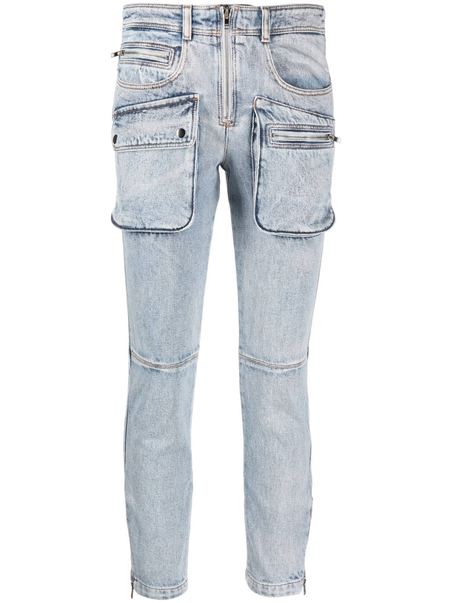 Cenime multi-pocket straight-leg jeans