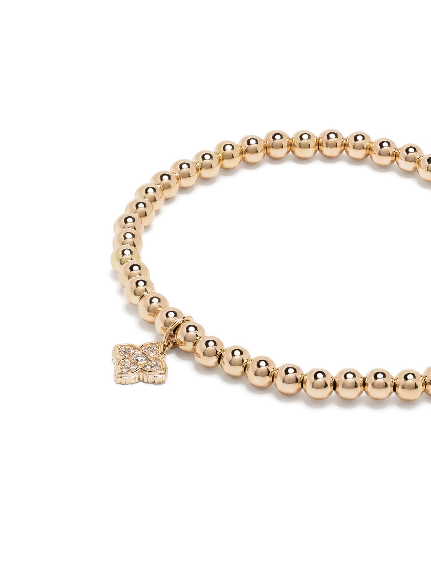 14kt yellow gold beaded charm bracelet