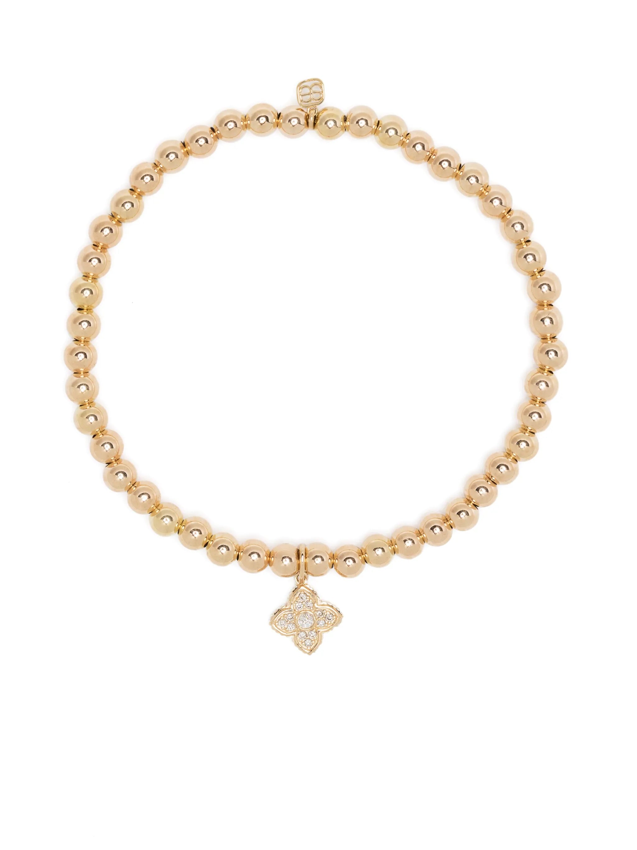 14kt yellow gold beaded charm bracelet