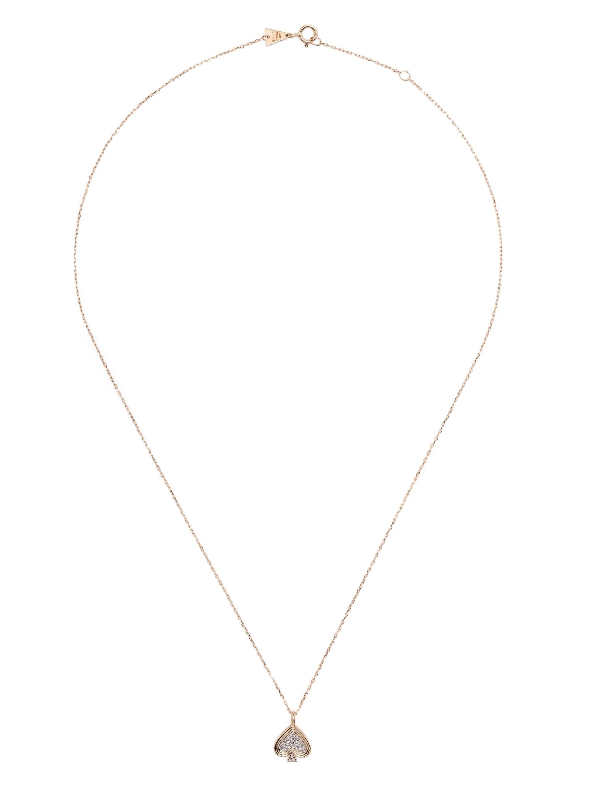 14kt yellow gold Make Your Move Spade diamond necklace