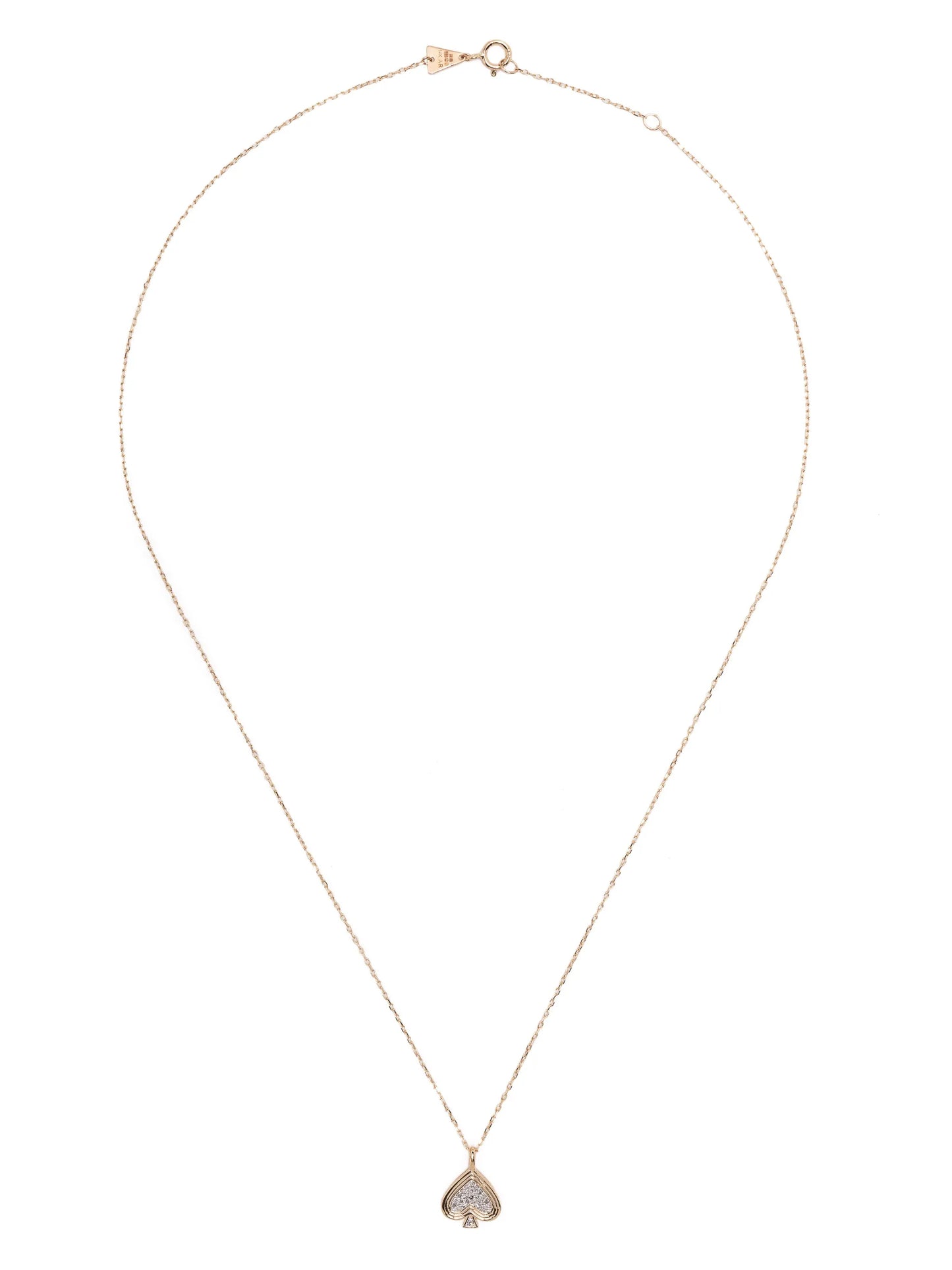 14kt yellow gold Make Your Move Spade diamond necklace