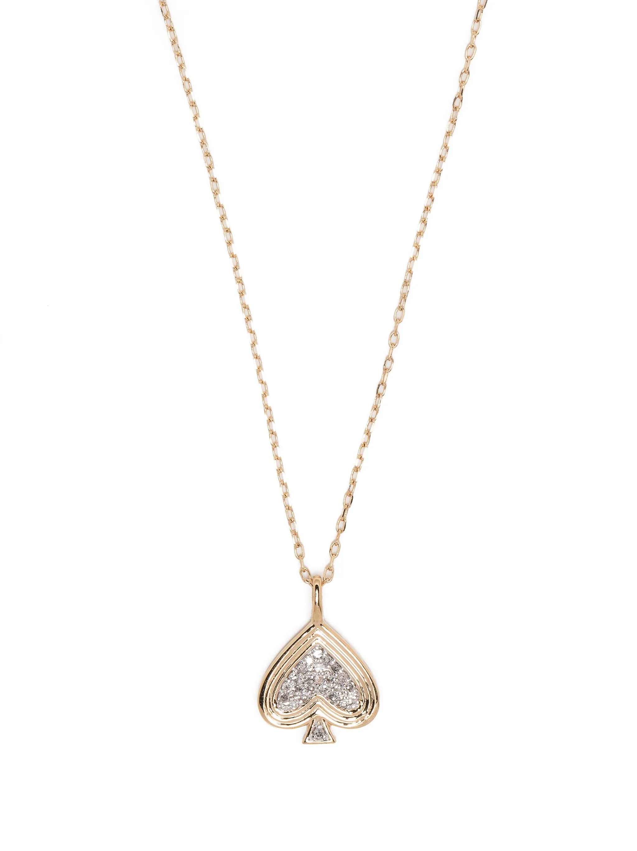 14kt yellow gold Make Your Move Spade diamond necklace
